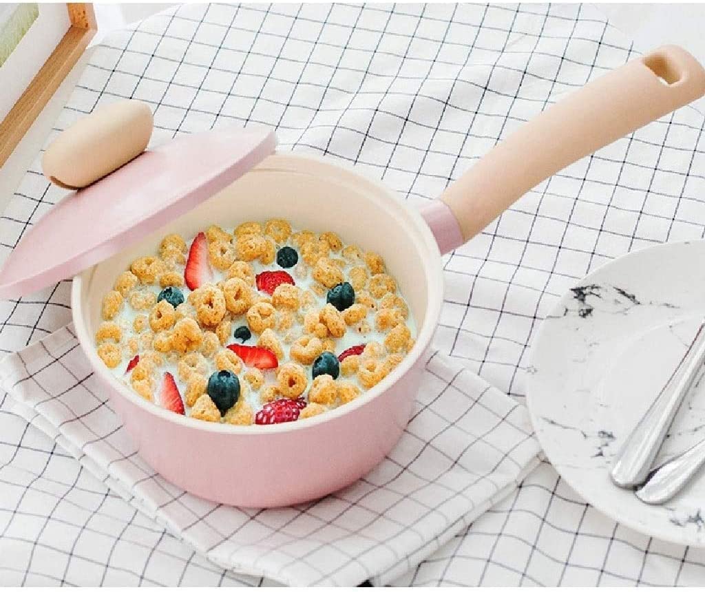 Non-Stick Wok Milk Pot with Lid - Small Sauce & Soup Cooking Pan for Gas Stove - Perfect for Home Kitchen, Ramen, Hot Pot & Asian Dishes (Color: A)