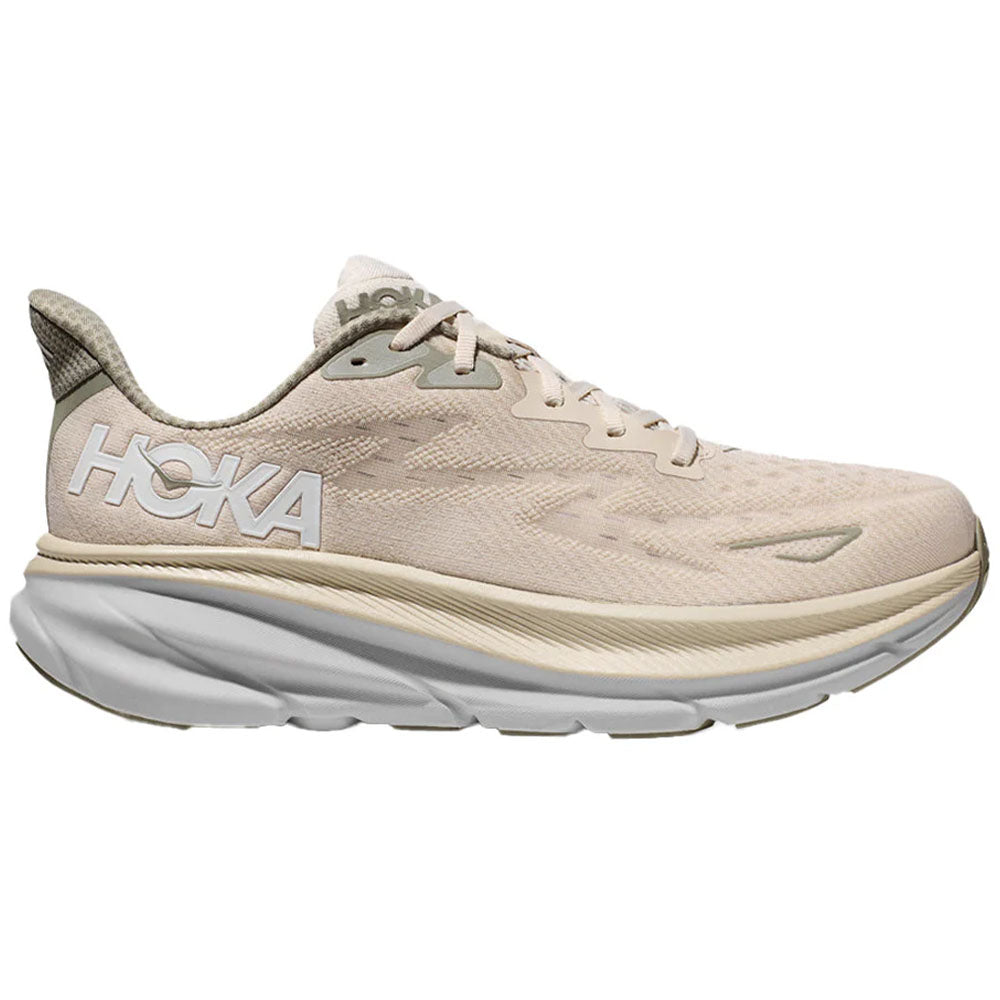 Hoka Clifton 9 Running Shoes for Men - Oat Milk/Barley Color - Size 9 D Medium - Lightweight Cushioned Sneakers for Jogging, Walking & Gym Workouts