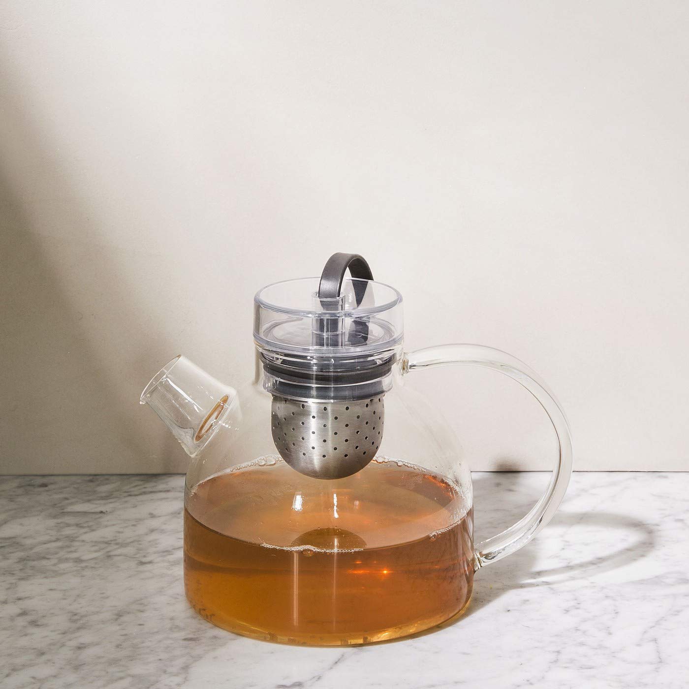 Clear 25 oz Small Glass Kettle Teapot for Stovetop & Tea Brewing - Perfect for Loose Leaf Tea, Herbal Infusions & Home Kitchen Use