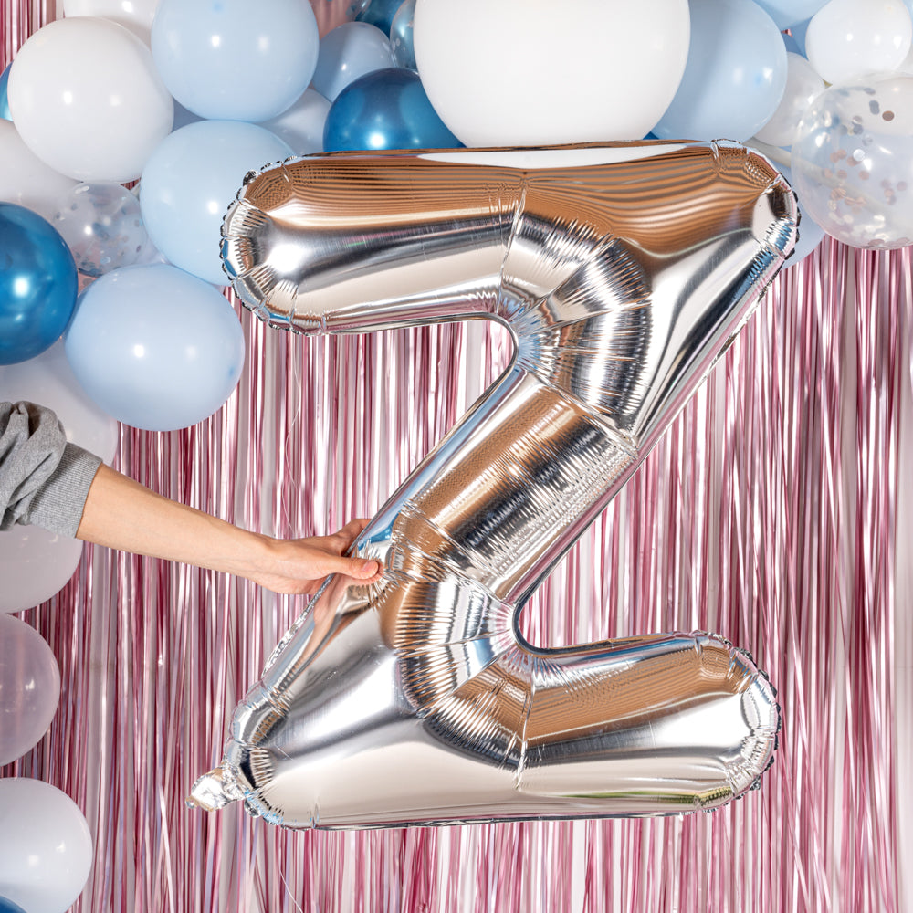 Balloonify Silver Mylar Letter Z Balloon - 40 Inch Large Foil Alphabet Balloon for Birthday Party Decorations, Graduation, Baby Shower & Wedding Celebrations