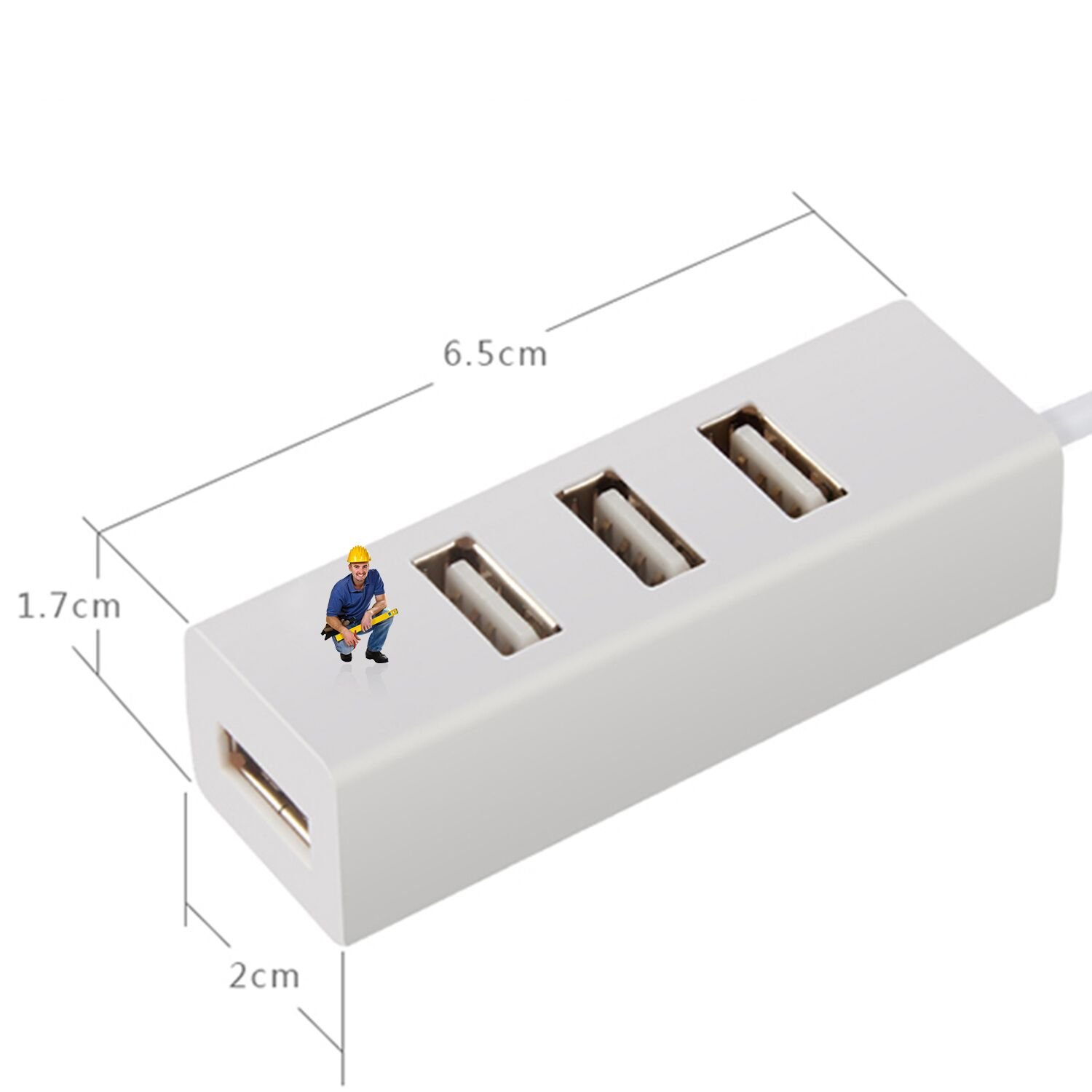 4-Port USB 2.0 Hub for MacBook, iMac, PC & Chromebook - High-Speed Data Transfer Hub with LED Indicators - Perfect for Home Office, Gaming & Travel (White)