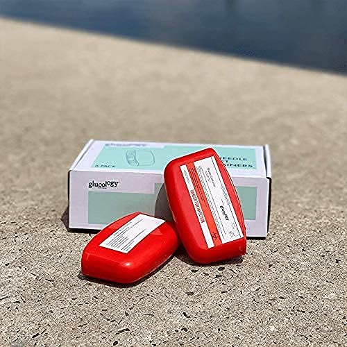 Glucology Diabetes Travel Essentials Kit - Red Classic Diabetes Travel Case with 3 Travel Sharps Disposal Containers | Portable Blood Sugar Management for Diabetics on the Go