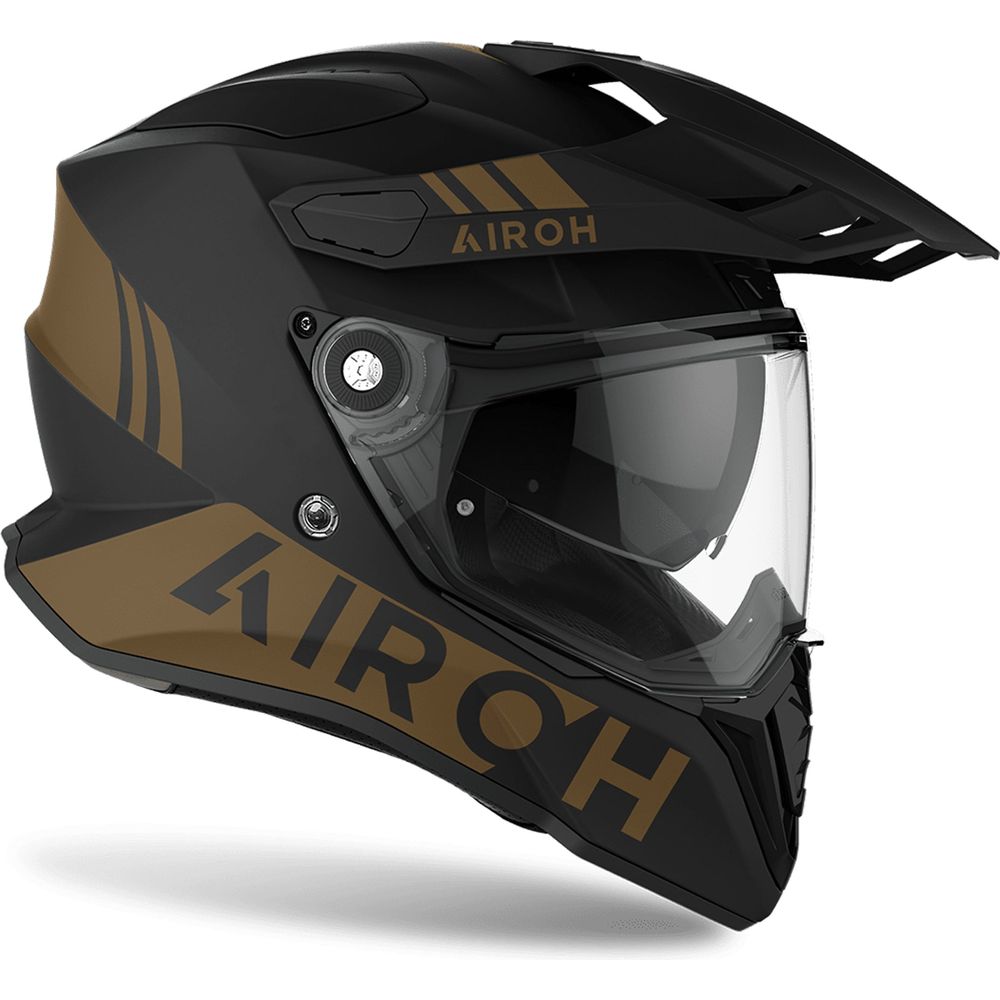 Airoh Commander Adventure Matt Gold Motorcycle Helmet - DOT & ECE Certified for Off-Road, Motocross & Adventure Riding - Lightweight & Ventilated for Maximum Comfort