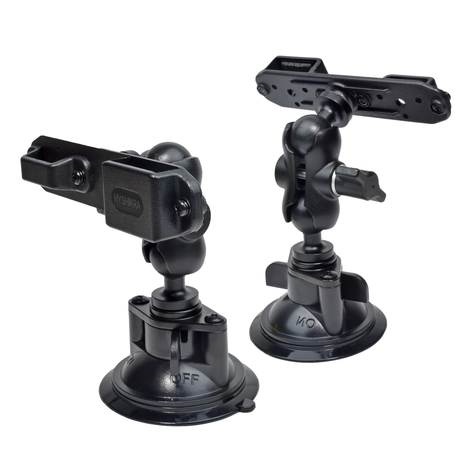 HYSHIKRA Handheld Radio and Mic Mount - Universal Walkie-Talkie Holder with Strong Suction Cup & Sticky Gel Pad for Car Windshield/Dashboard - Compatible with Baofeng UV5R, Motorola Talkabout, Midland, Cobra, Yaesu Two Way Radios - Perfect for Road Trips, Camping & Outdoor Adventures
