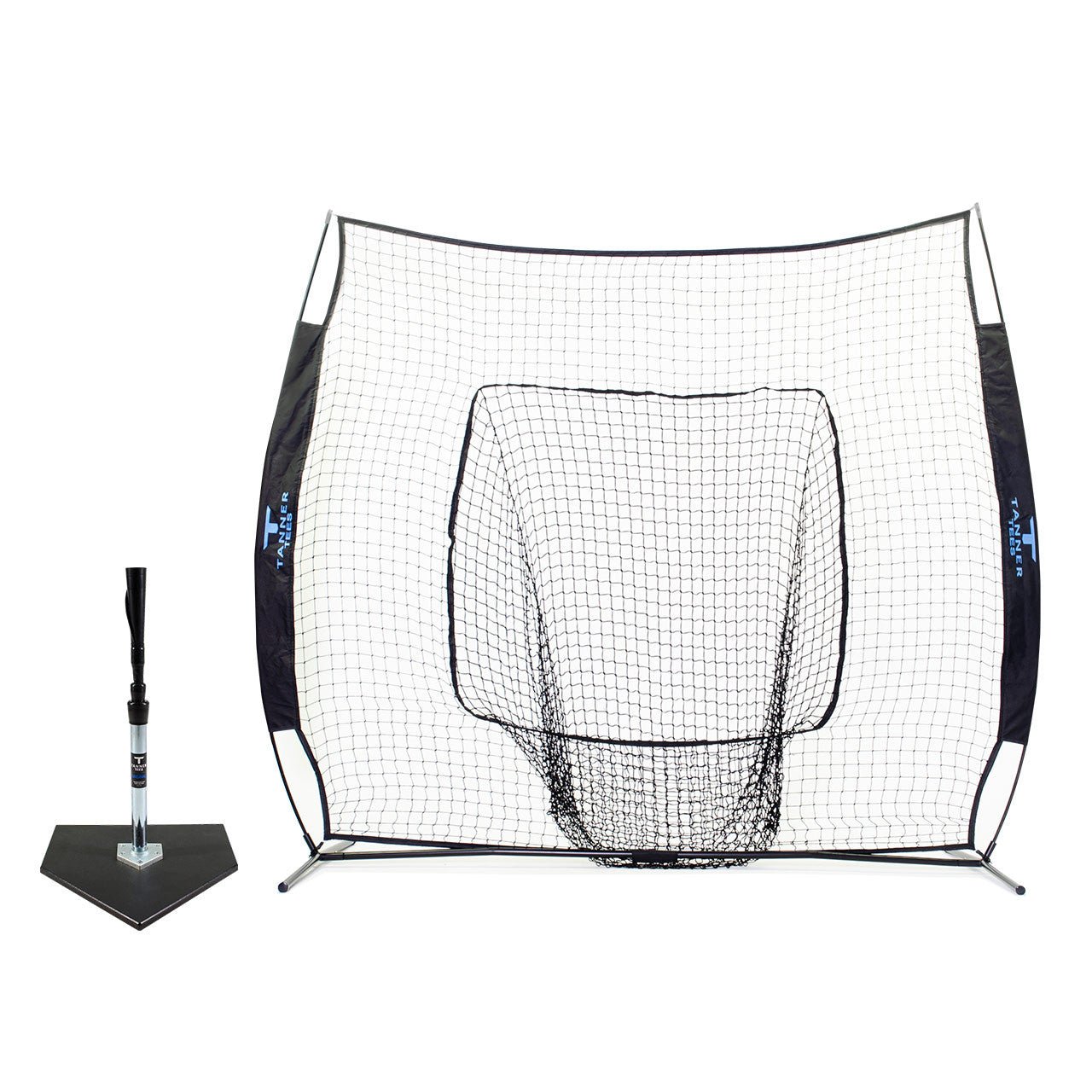 **Tanner Traditional Baseball Batting Tee & Hitting Net Combo Set for Baseball & Softball Training – Perfect for Backyard, Batting Cage & Field Practice**