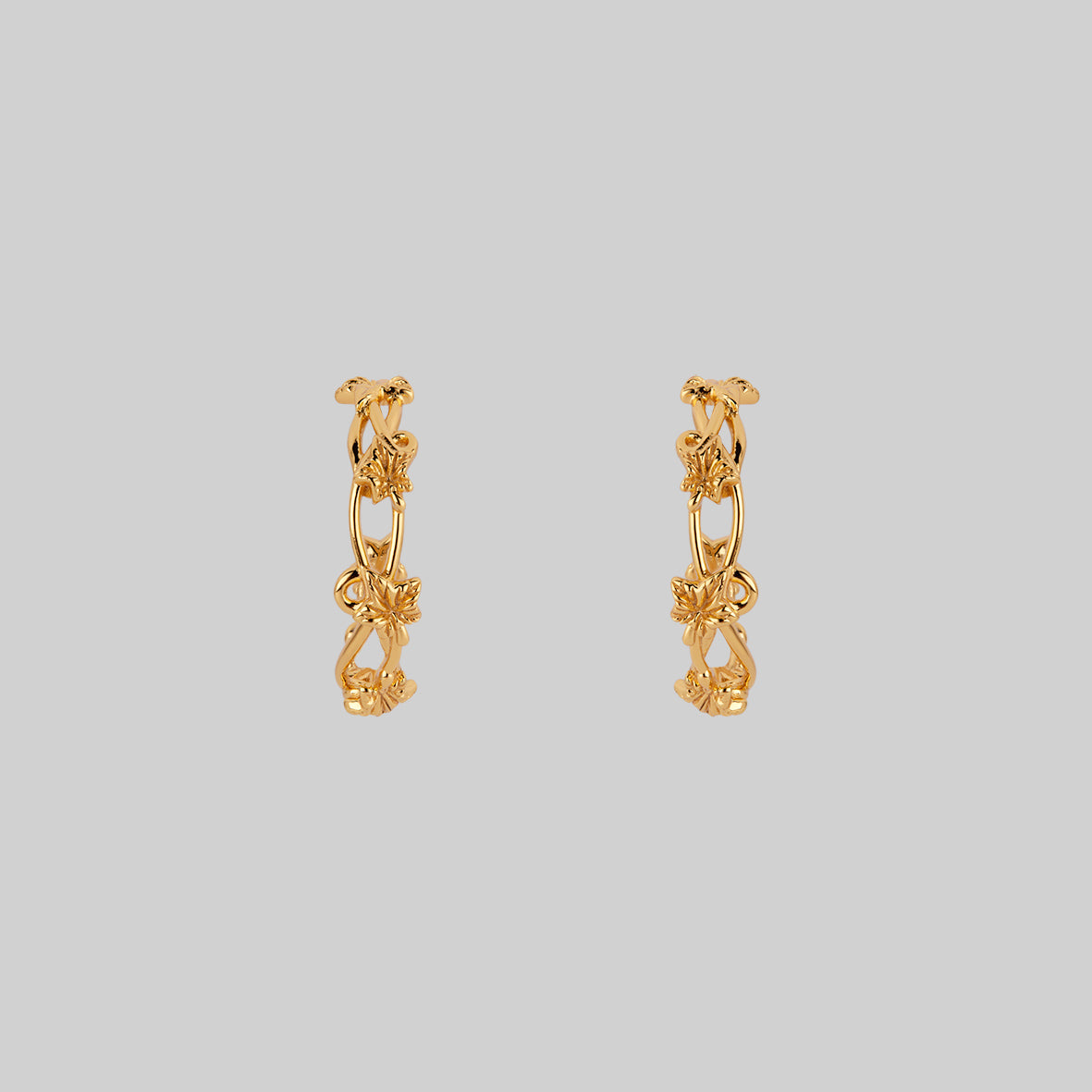 VALERIAN Gold Climbing Ivy Hoop Earrings - Elegant Botanical Jewelry for Women, Perfect for Weddings, Parties & Everyday Wear