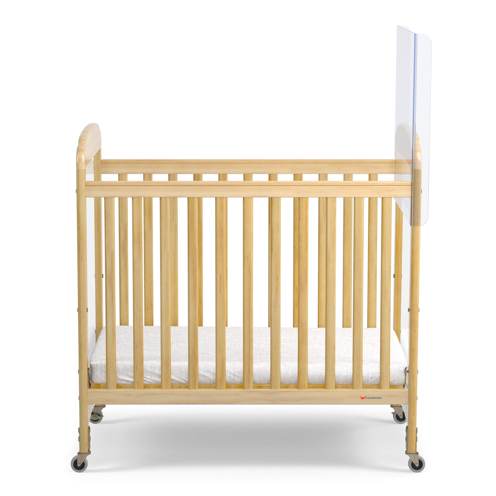 Foundations CareShield 1-Sided Crib Divider - Clear Plexiglass Safety Barrier for SafetyCraft & Serenity Cribs - Easy Installation Baby Crib Partition for Daycare Centers & Nurseries - Increases Crib Capacity (1-Pack) - Perfect for Childcare Facilities & Home Nurseries