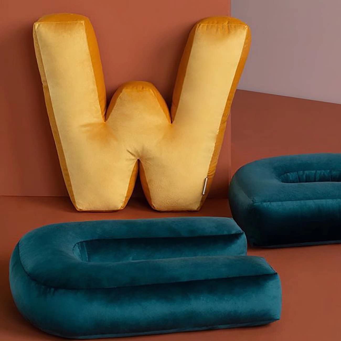 Velvet Alphabet Throw Pillow - Soft Letter T Cushion for Nursery, Playroom & Kids Room Decor | Yellow Plush Pillow Gift for Toddlers & Children (Perfect for Reading Nooks, Birthday Presents & Cozy Home Decor)