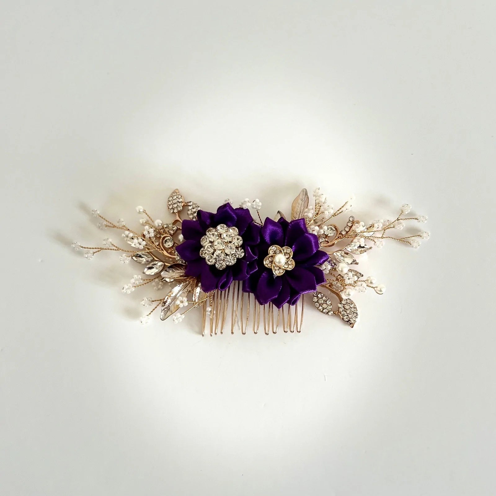 Elegant Floral Bridal Hair Comb - Wedding Hair Accessory with Flowers in All Colors (TT325) | Perfect for Brides, Bridesmaids & Special Occasions