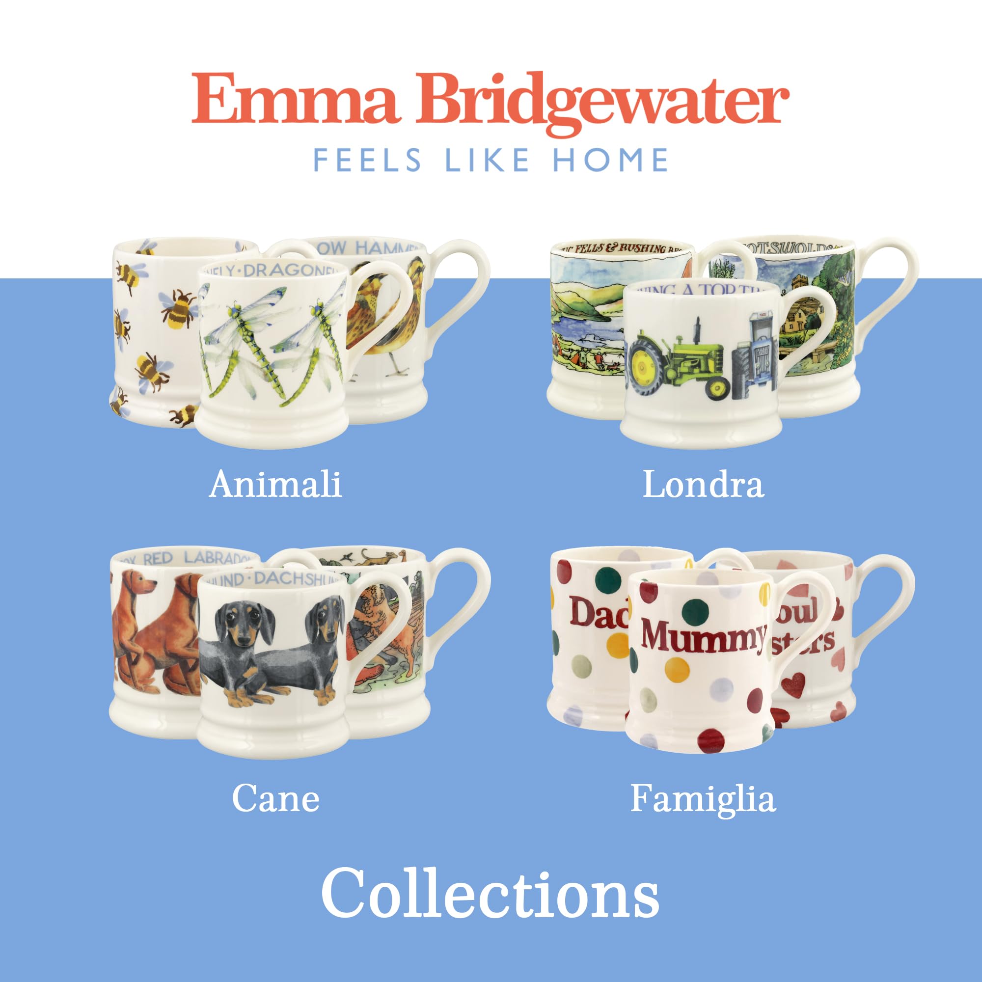 Emma Bridgewater Tazza Grande 1/2 Pint 300ml Coffee Mug - Unique Breakfast Cup for Coffee, Cappuccino & Tea - Adorable Cockapoo Design Ceramic Mug - Perfect for Home, Office & Gift Giving