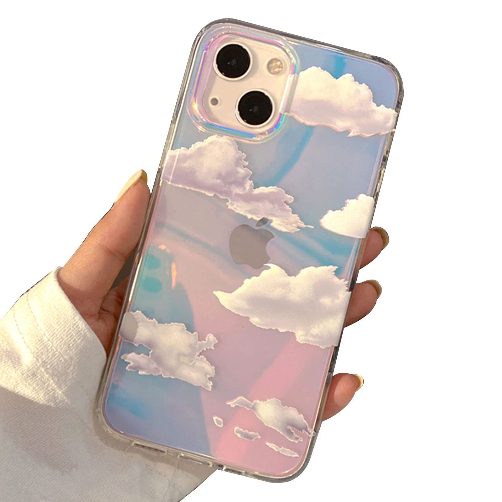 Cute Clear Holographic iPhone 14 Plus Case 6.7 inch - Shockproof Protective Slim Cover with Glitter Design for Women & Girls | Aesthetic 5G Phone Case for 2022 Released Model | Perfect for Everyday Use, Parties & Gift Giving