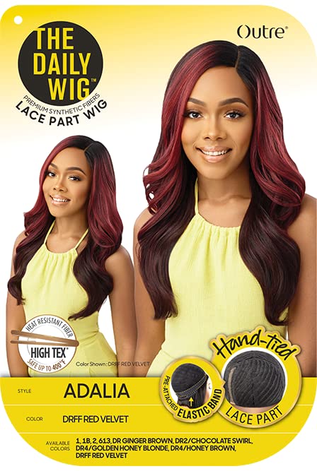 Outre The Daily Wig Lace Part Hand Tied ADALIA Synthetic Hair Wig - Natural Look for Everyday Wear | Perfect for Work, Parties & Special Occasions