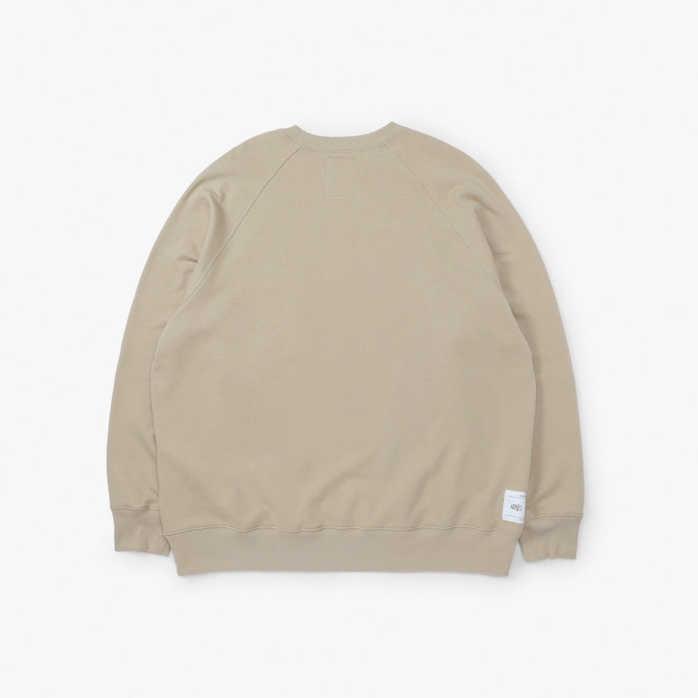 Premium High-Count Raglan Label Sweatshirt for Men & Women - Soft Beige Cotton Blend - Perfect for Casual Wear, Gym & Street Style