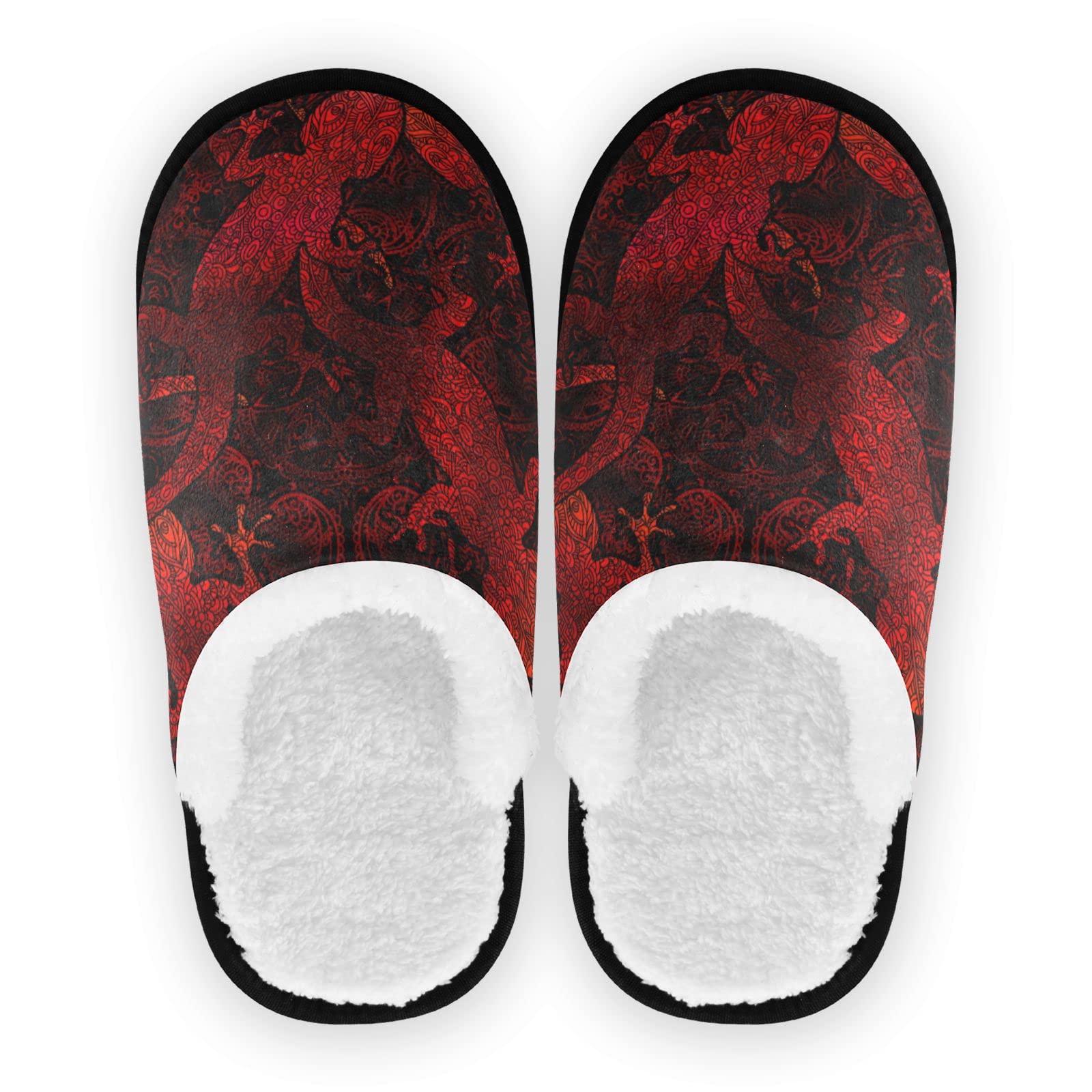 Vozoza Memory Foam Slippers for Women & Men - Non-Slip Indoor/Outdoor House Shoes with Gecko Lizard Design - Perfect for Home, Travel, Spa & Relaxation