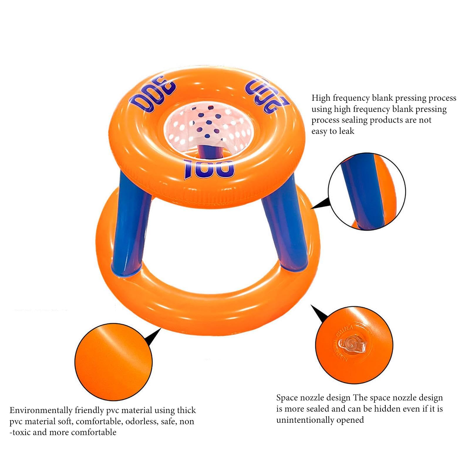 Inflatable Floating Basketball Hoop Set - Pool Basketball Toy for Adults & Kids - Summer Water Game Accessories - Fun Floating Pool Toys for Beach, Backyard & Parties