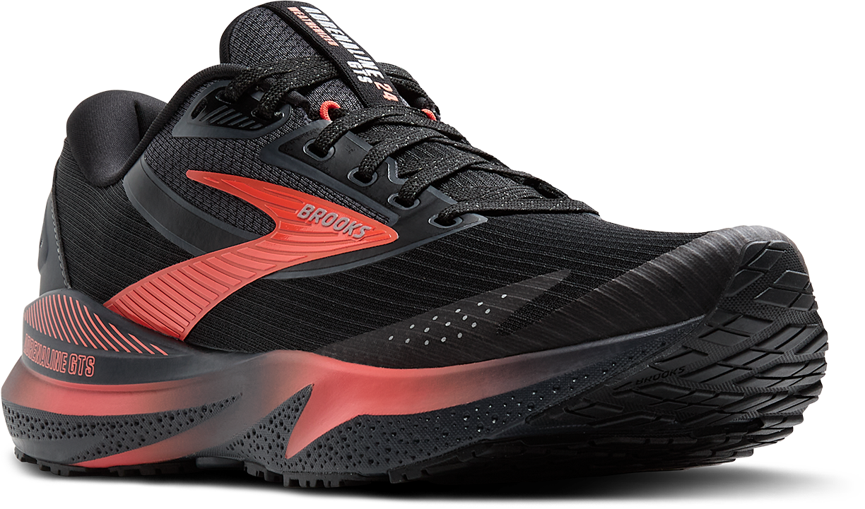 Women's Adrenaline 24 Weatherized Running Shoes - Black/Ebony/Hot Coral - Lightweight Waterproof Trail Running Sneakers for Women, Perfect for Hiking, Jogging & Outdoor Activities