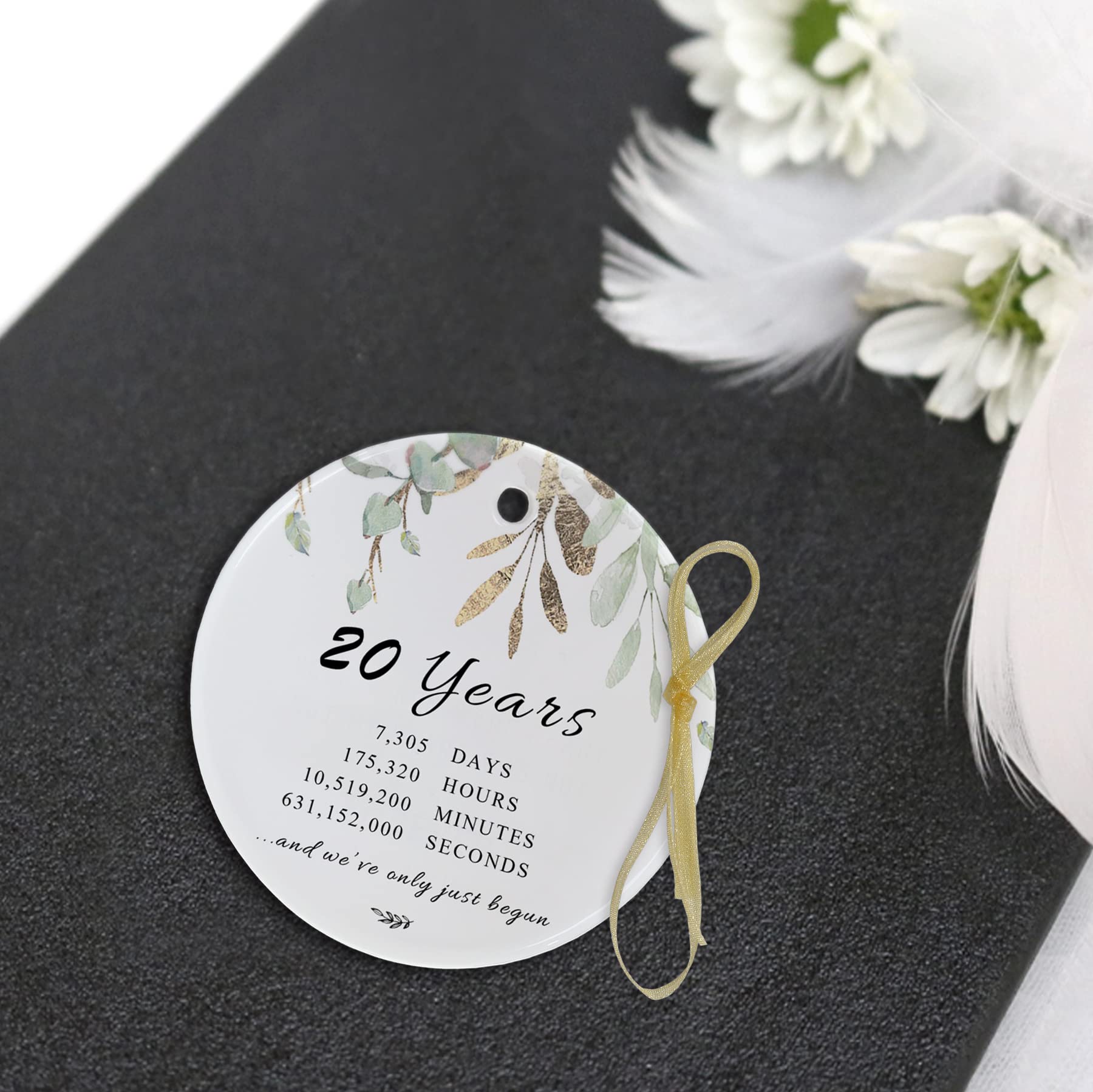 20th Anniversary Ornament for Couples - Home & Wedding Decor Gift