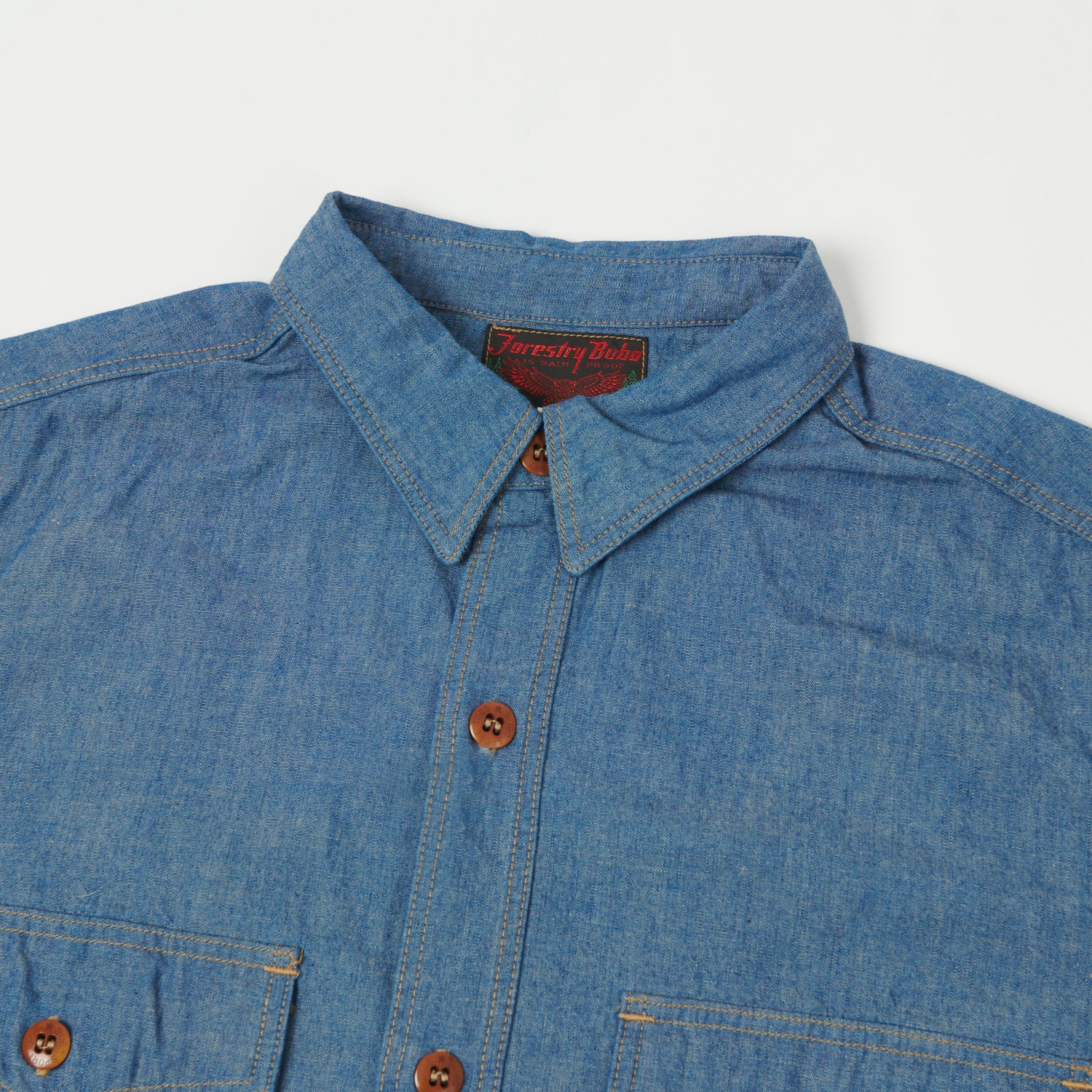 Freewheelers 'Skid Row' Indigo Chambray Shirt for Men - Vintage Denim Workwear & Casual Style