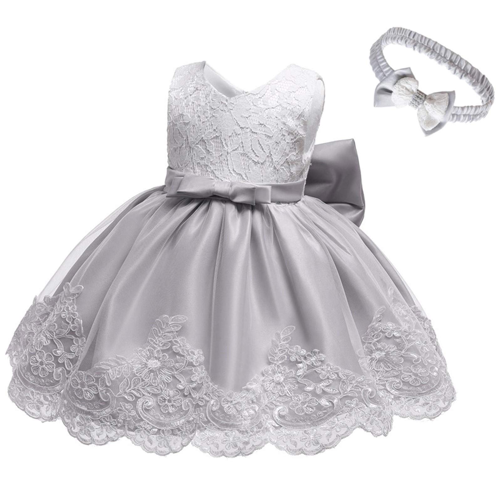 Elegant Lace Tutu Dress & Headband Set for Baby Girls - Princess Wedding Party Dress Up Outfit | Perfect for Birthday, Pageant, and Special Occasions