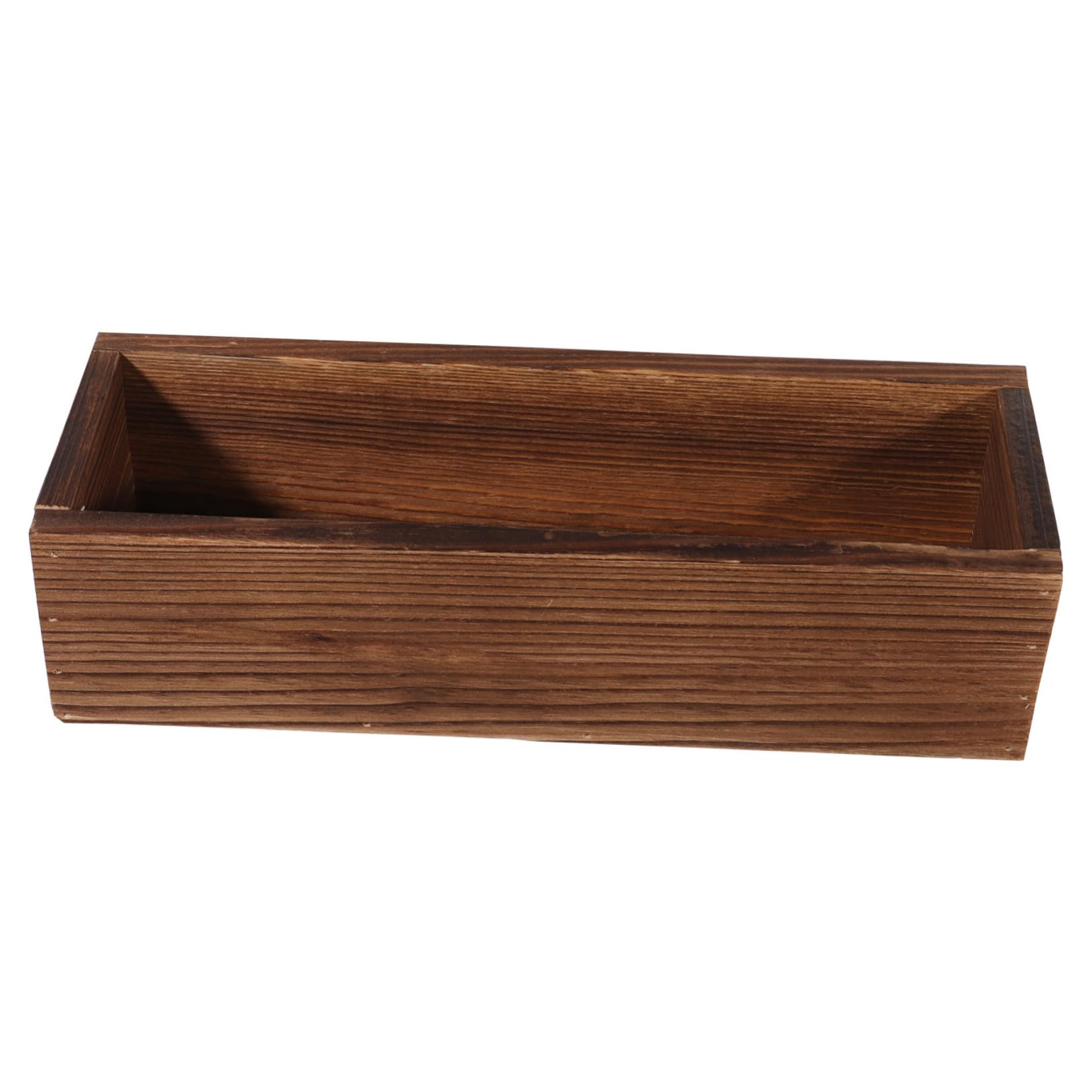Happyyami Handcrafted Wooden Succulent Planter - 30cm x 9.5cm Rustic Flower Pot for Indoor Plants, Cactus, Herbs | Perfect for Home Decor, Office Desk, Balcony Gardening & Gift Ideas