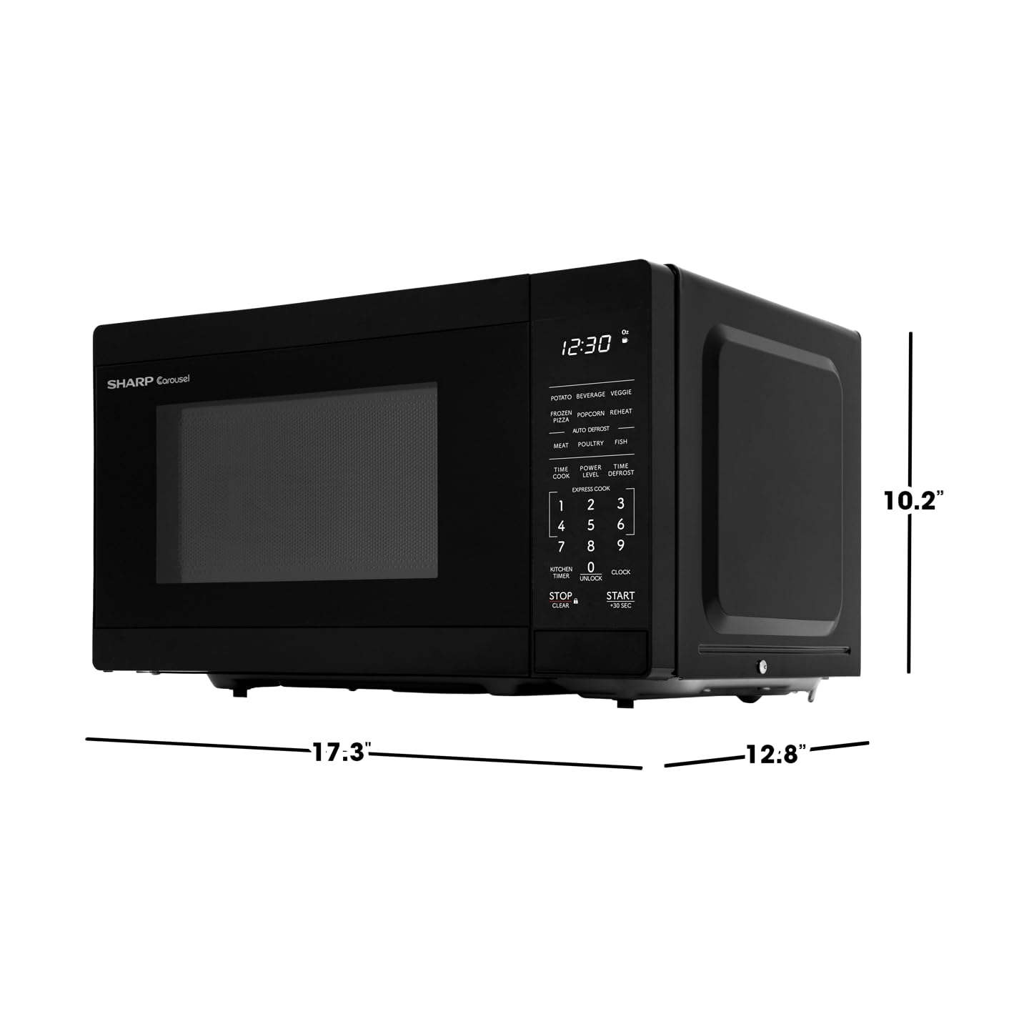 SHARP SMC0760KB 0.7 CuFt Compact Microwave Oven with Removable 10
