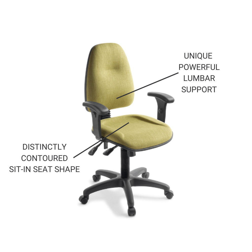 Ergonomic Office Chair with Adjustable Lumbar Support - High Back Mesh Task Chair for Home & Office Workspaces - Ideal for Long Hours of Sitting, Computer Work, and Gaming
