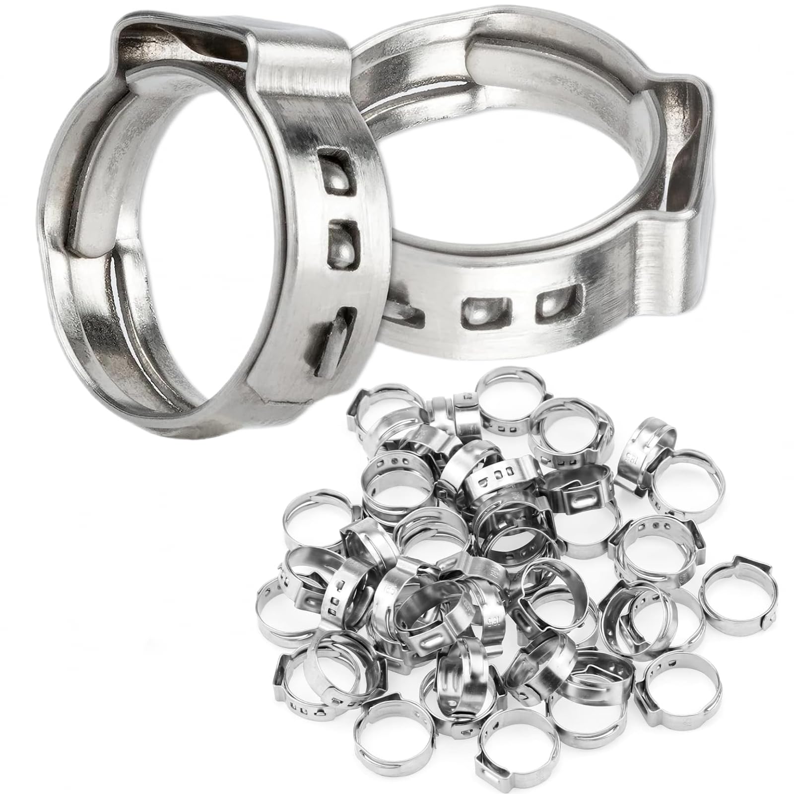 15mm-17.5mm Hose Clamps 50Pcs - for Pipe & Tube Connections