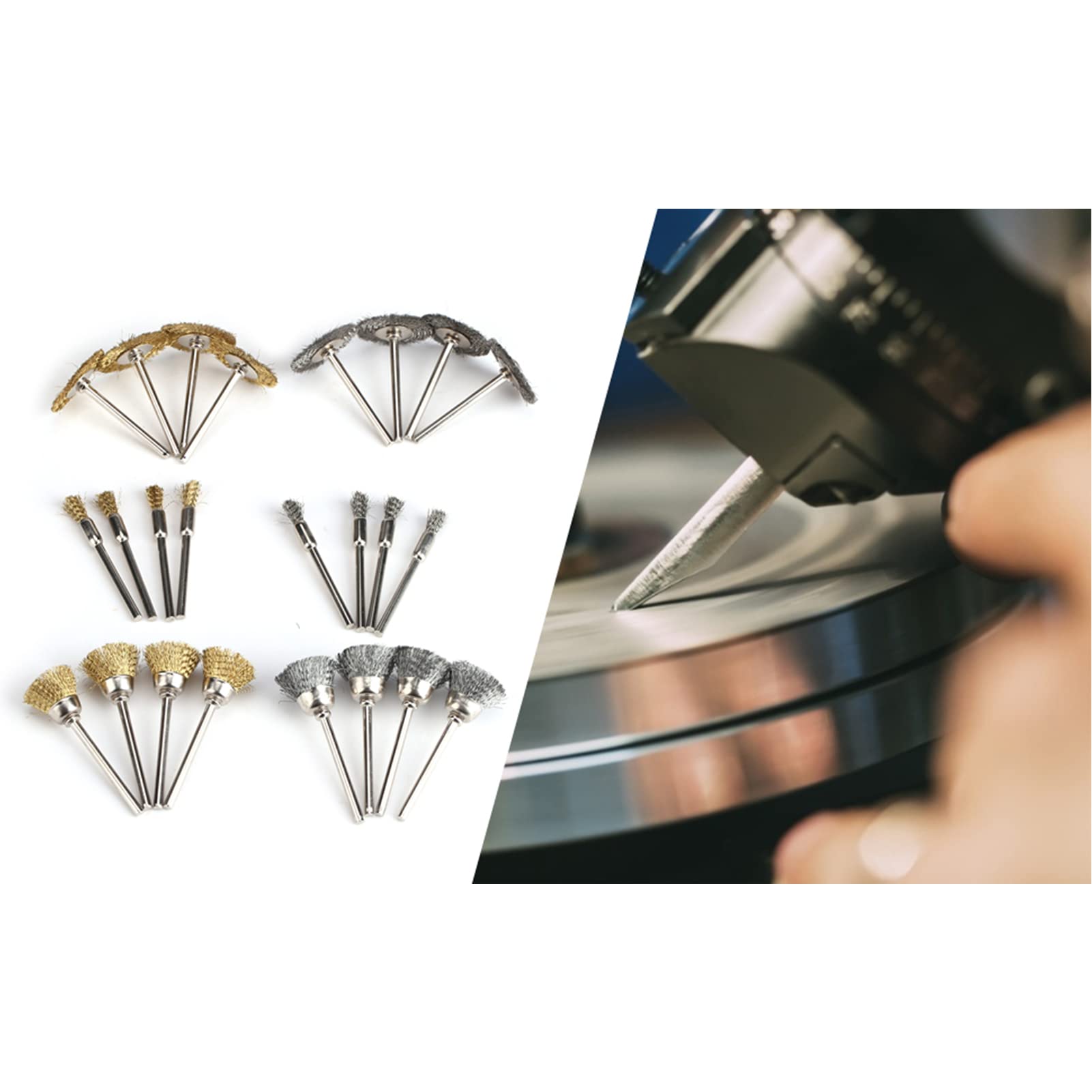 24pcs Stainless Steel Polishing Brush Set - Wire Wheel Brush & Grinding Wheel for Drill, Rotary Tool & Angle Grinder - Perfect for Metal Polishing, Rust Removal & Surface Cleaning (DIY, Automotive, Metalworking)