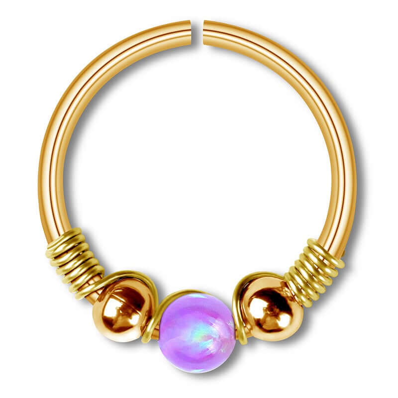 Opal Seamless Fixed Captive Ring - Elegant Body Jewelry for Belly Button, Nose & Ear Piercing | Hypoallergenic Stainless Steel | Perfect for Everyday Wear & Special Occasions