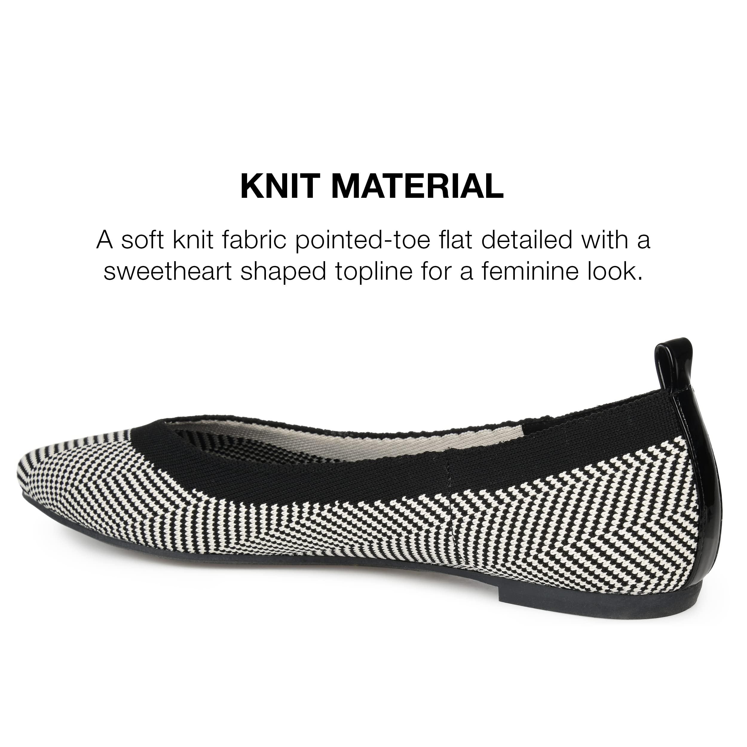 Journee Collection Women's Comfortable Ballet Flats - Lightweight Slip-On Shoes for Work, Travel & Everyday Wear
