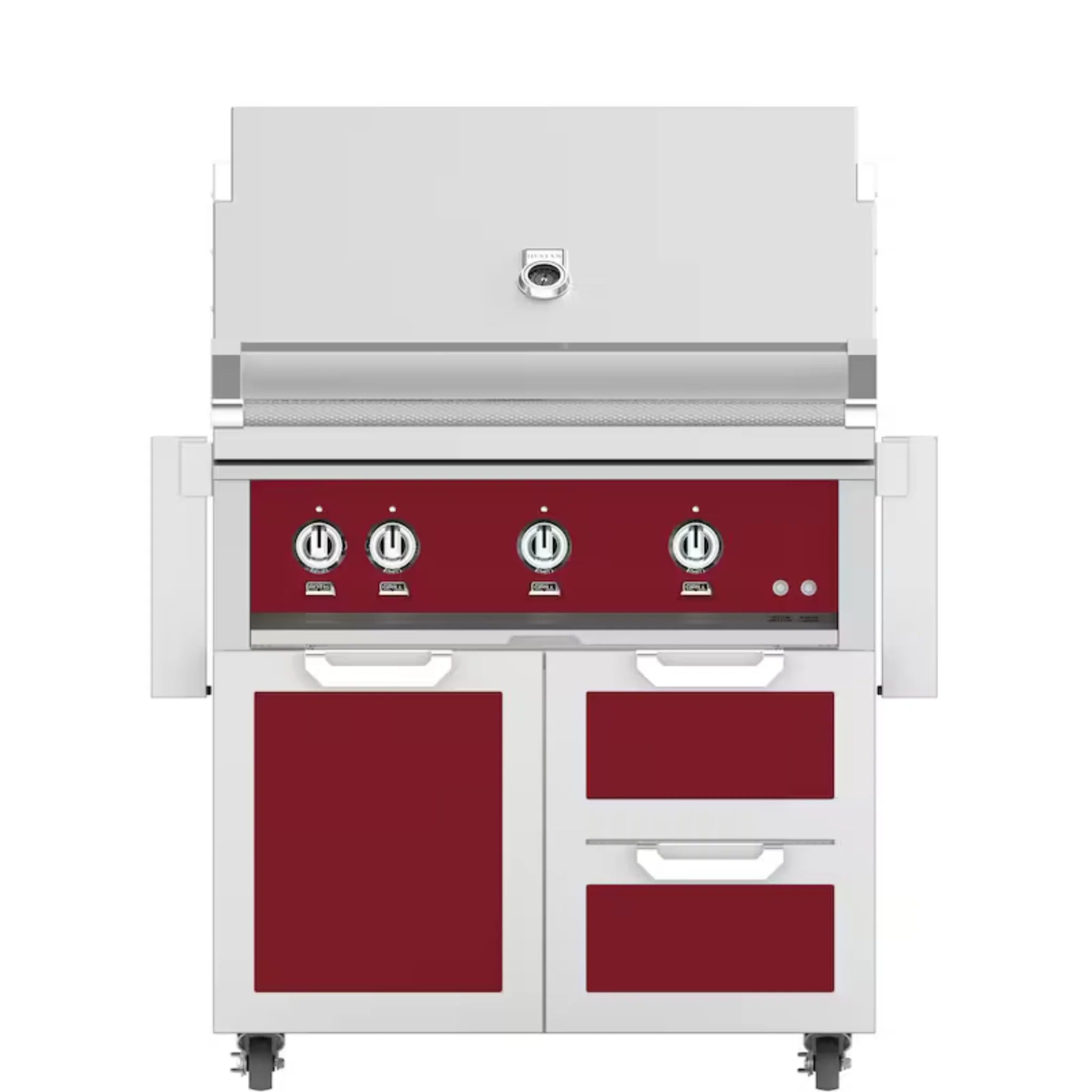 Hestan 36-Inch Freestanding Outdoor Gas Grill with Door & Double Storage Drawers - GBR36 GCR36 - Perfect for Backyard BBQs, Patio Cooking, and Outdoor Entertaining