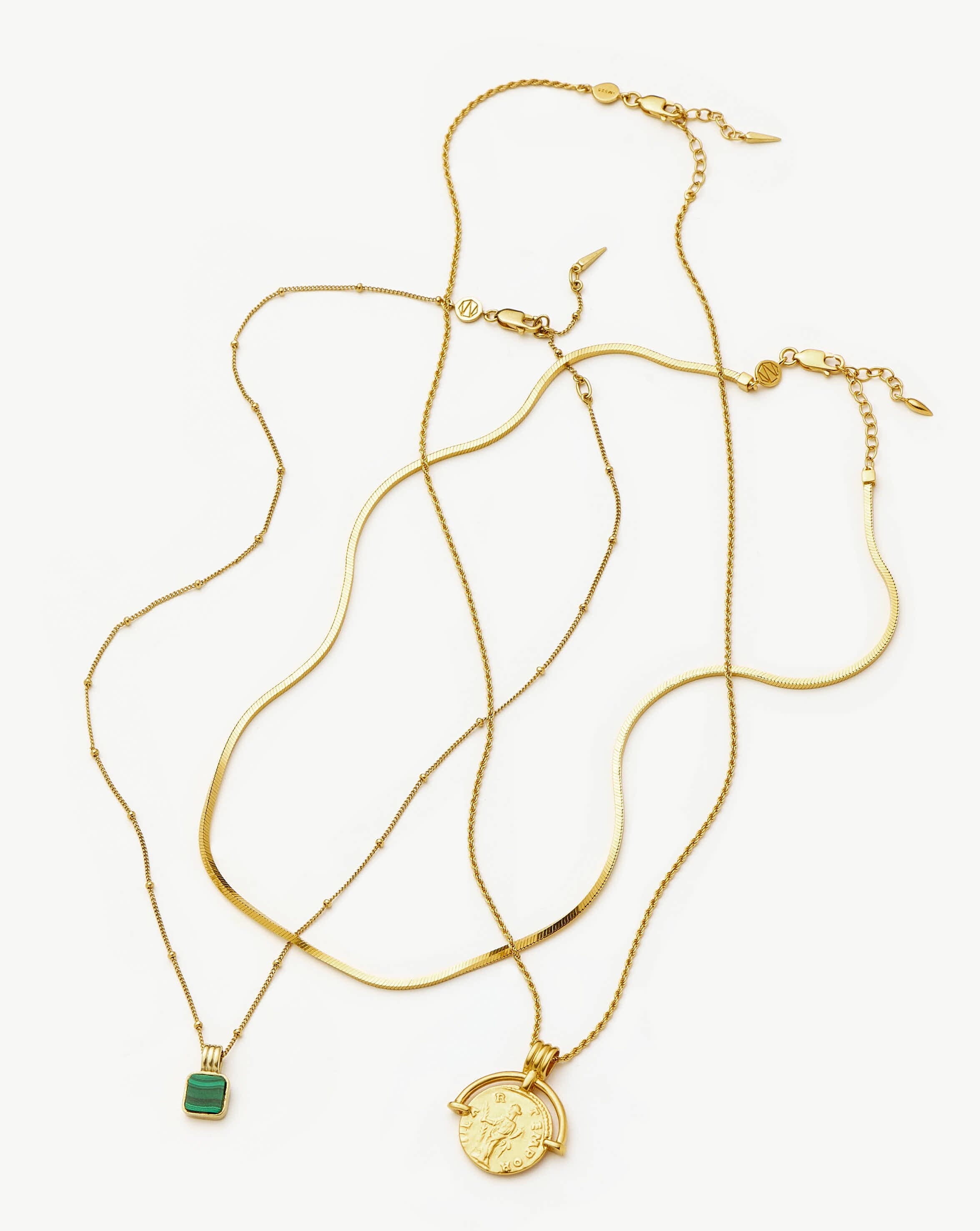 Lucy Williams 18k Gold Plated Necklace Set for Women - Elegant Layering Jewelry for Everyday Wear, Date Nights & Special Occasions