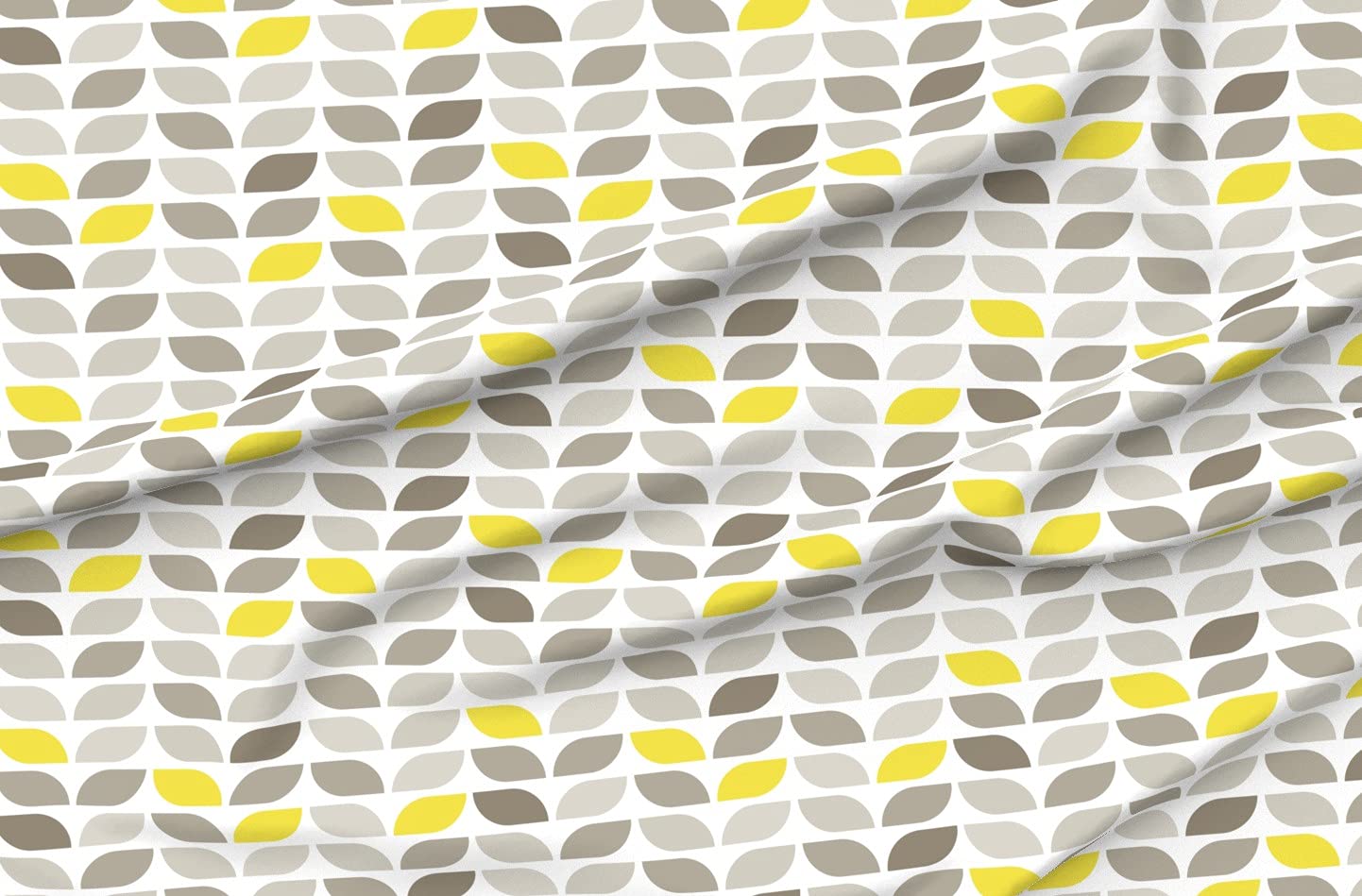 Geometric Leaf Pattern Printed Minky Fabric Fat Quarter - Winter Mid Century Modern Retro Design for Sewing Baby Blankets, Quilting & Plush Backing - Soft & Cozy for DIY Crafts, Home Decor & Nursery Projects