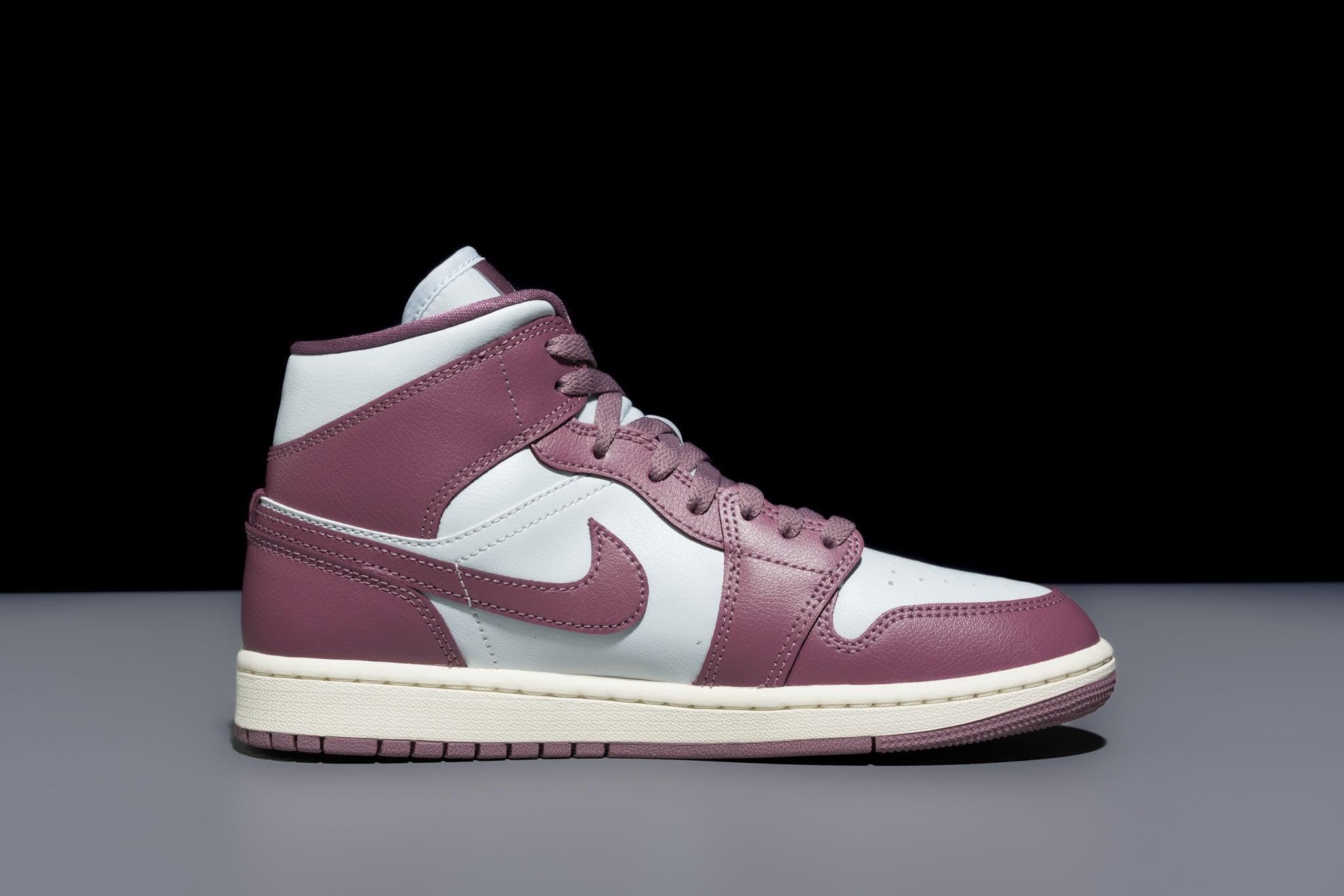 Nike Air Jordan 1 Mid Women's Shoes - Pure Platinum/Sky J Mauve-Sail (BQ6472-050) Size 9 | Retro Basketball Sneakers for Women | Perfect for Casual Wear, Street Style & Sneaker Collectors
