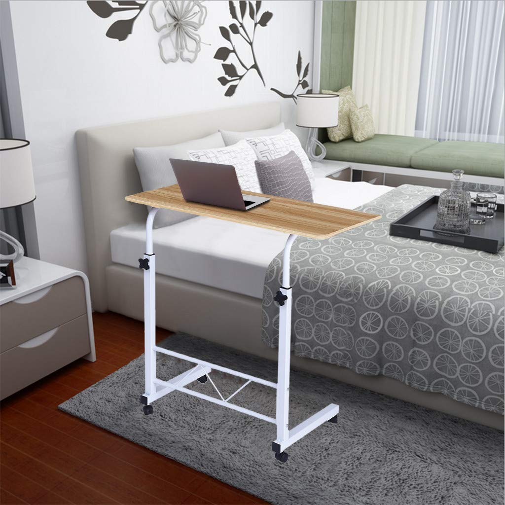 Adjustable Removable Bedside Table for Hospital Patients - Portable Laptop Stand, Home Office Desk, Mobile Sofa Table & Computer Workstation - Perfect for Eating, Working & Studying in Bed or Recovering