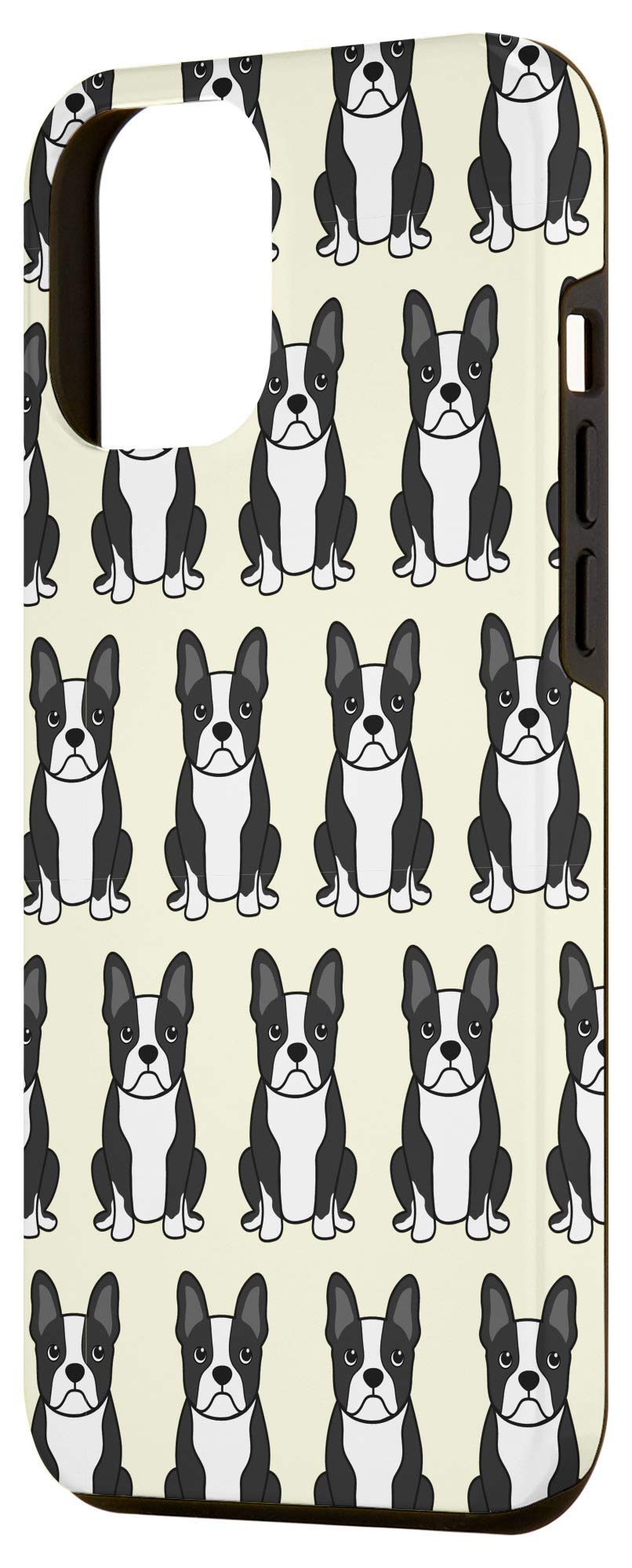 iPhone 12 Pro Max Case - Cute Boston Terrier Dog Face Design, White Pet Pattern Protective Cover | Perfect Gift for Dog Lovers, Durable Shockproof Phone Case for Daily Use & Outdoor Activities