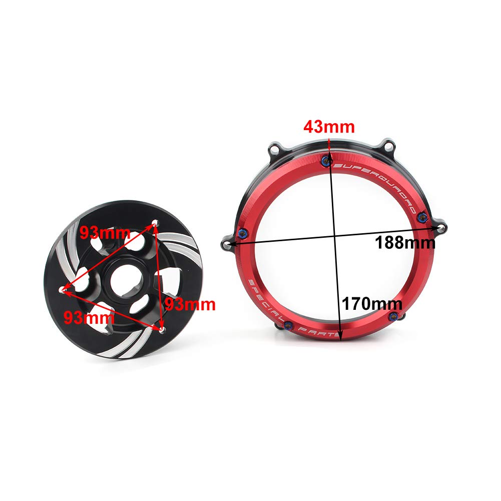 Ducati Panigale 959 1199 1299 S/R Engine Clutch Cover Spring Retainer Pressure Plate Kit (2012-2019) - Red | High Performance Motorcycle Parts for Racing & Street Riding