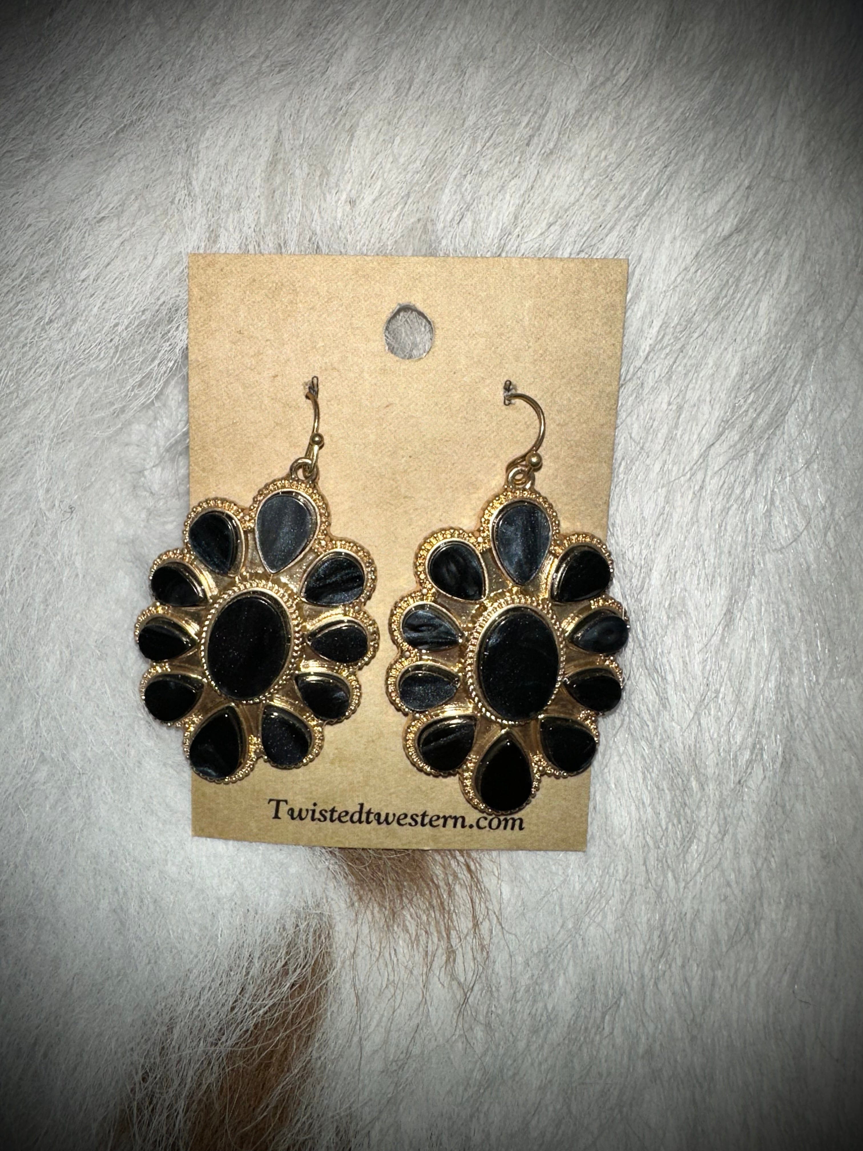 Stylish Black and Gold Western Earrings for Women - Boho Cowgirl Fashion Jewelry - Perfect for Parties, Rodeos, and Country Music Concerts