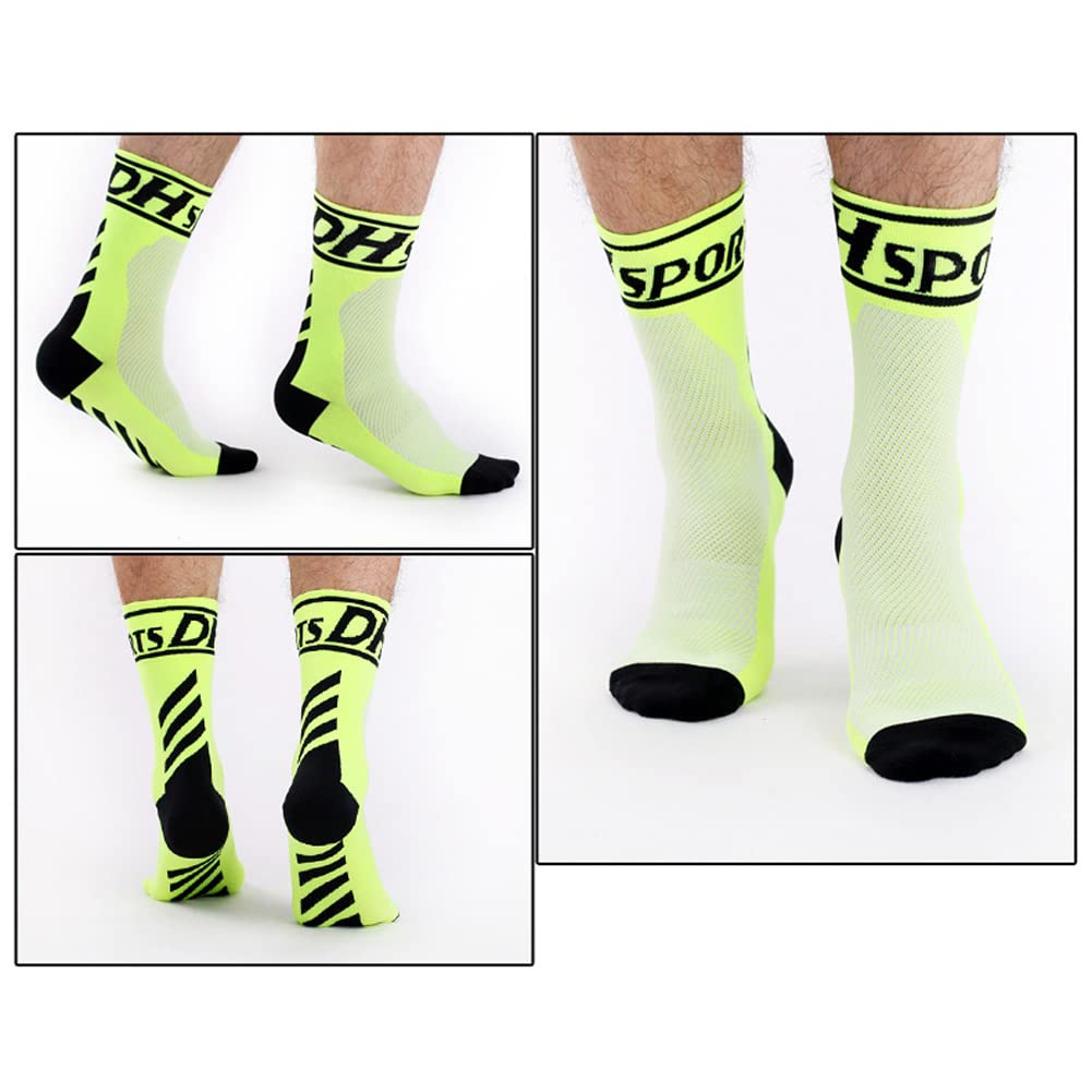 Cycling Socks for Men & Women - Breathable Bike Riding Socks for XC, MTB & BMX - Athletic Ankle Socks in Black, White, Pink, Blue & Green | Perfect for Road Cycling, Mountain Biking & Indoor Training