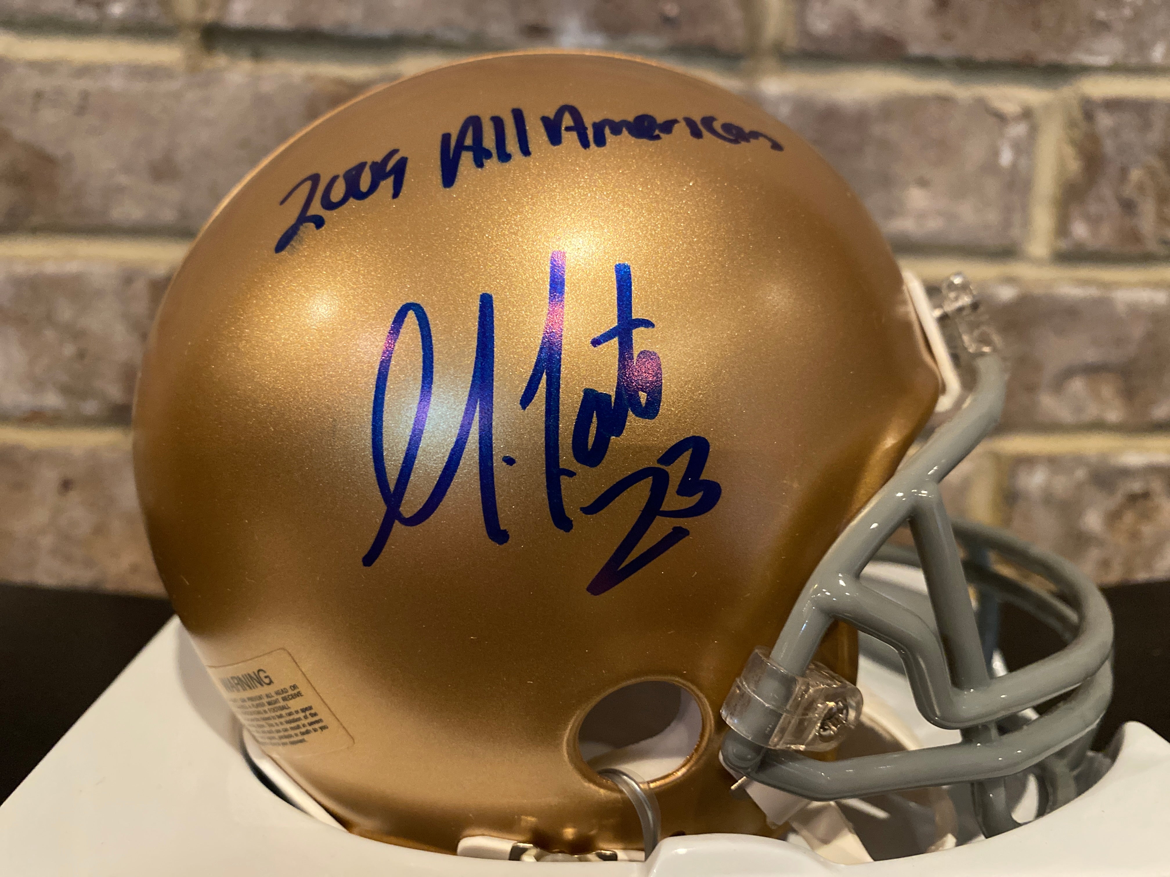 Golden Tate Autographed Notre Dame Fighting Irish Mini Football Helmet - Authentic Signed Collectible for Sports Fans & Memorabilia Enthusiasts - Perfect for Display, Gifts, and Game Room Decor