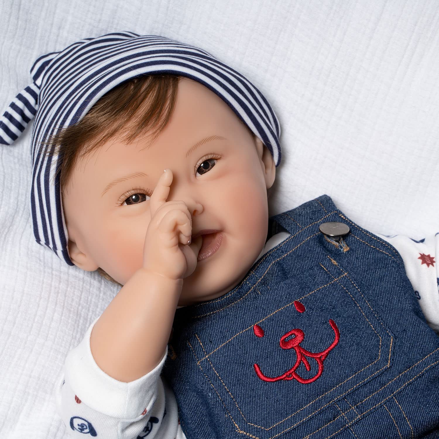 21 Inch Realistic Reborn Baby Boy Doll with Rooted Hair - Down Syndrome Awareness Lifelike Toddler Doll (Noah) 6-Piece Gift Set for Kids Ages 3+ | Perfect for Playtime, Collecting & Special Needs Education