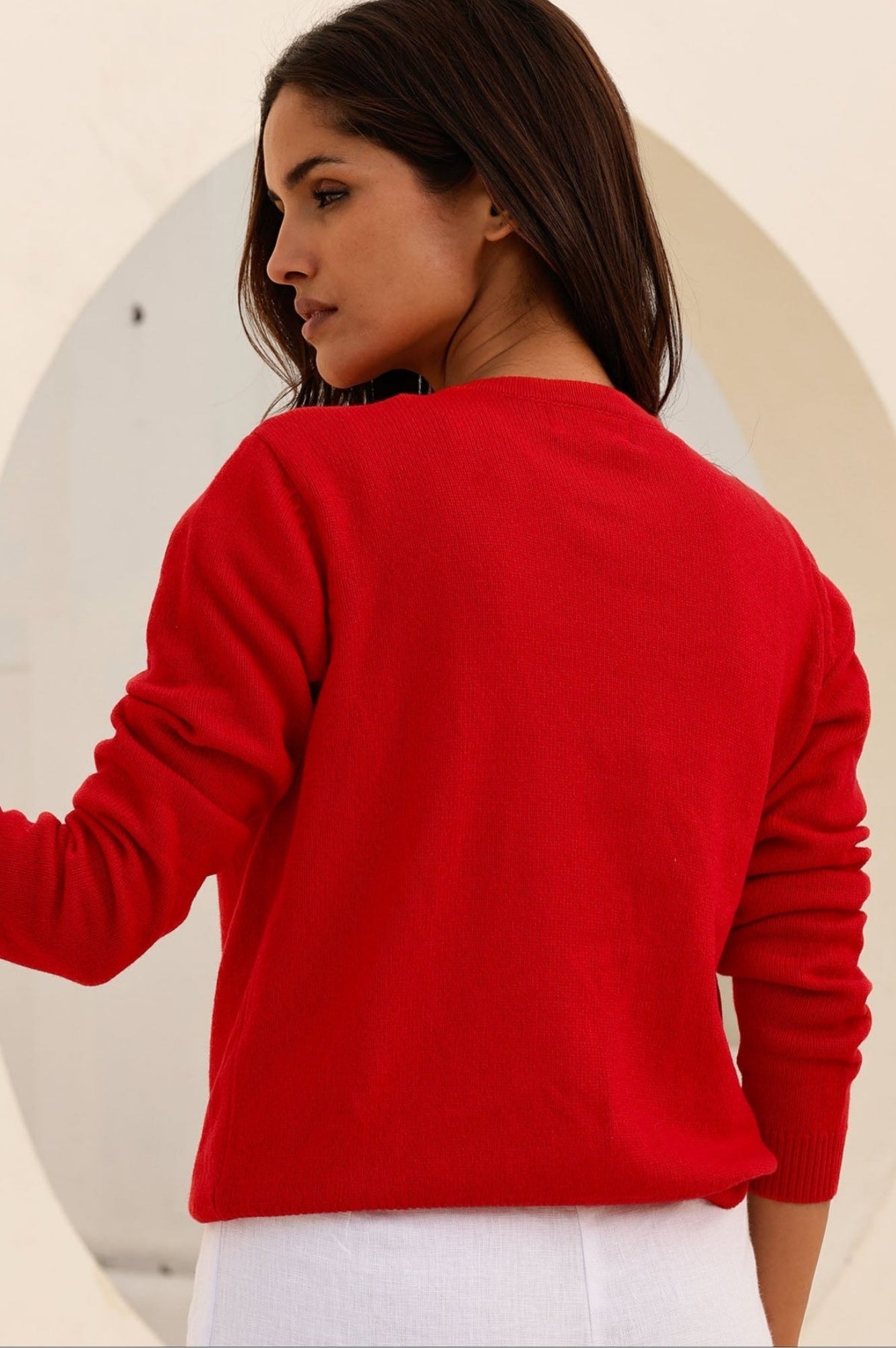 Premium Merino Wool Classic Cardigan for Women & Men - Soft & Warm Red Sweater | Perfect for Fall, Winter & Outdoor Activities