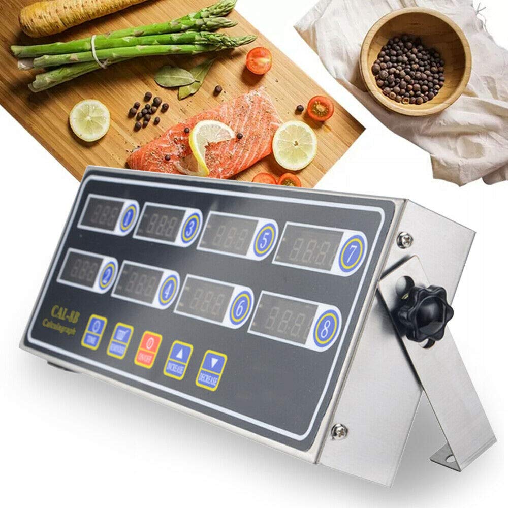 8-Channel Digital Kitchen Timer with Loud Alarm - Commercial Cooking Timer for Boiling Eggs, Baking, Restaurants & Multi-Tasking - Perfect for Meal Prep, Cooking Classes & Professional Kitchens