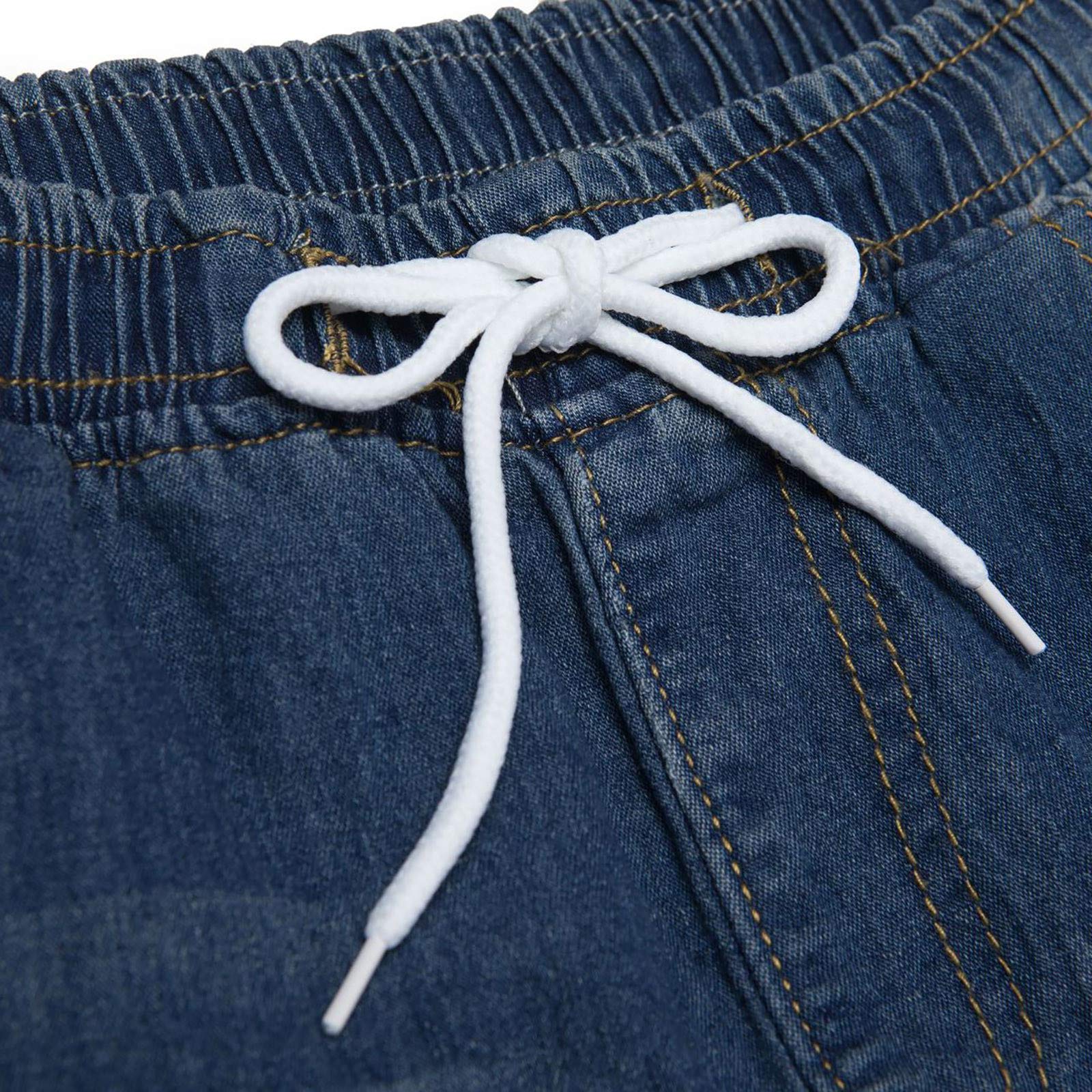 Women's Mid Rise Denim Jeans with Lace Waistband - Casual Stretch Pocket Pants for Everyday Wear | Perfect for Work, Outings & Relaxing