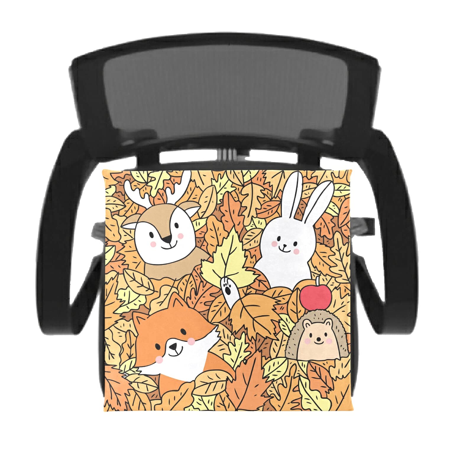 Thanksgiving Fox Deer Rabbit Leaf Chair Cushion - Memory Foam Seat Cushion with Washable Cover for Dining, Kitchen, Office Chairs - Perfect for Home Decor, Thanksgiving Dinner & Comfortable Seating