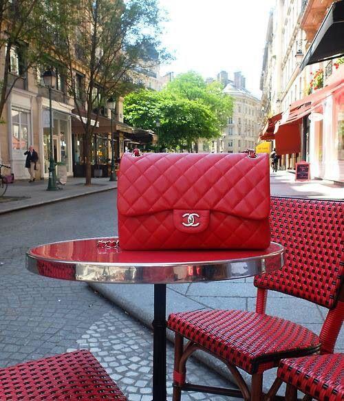 Chanel Classic Flap Clutch with Chain - CWC Lambskin Leather Handbag in Red with Silver-Tone Hardware | Luxury Evening Bag for Women, Perfect for Parties & Special Occasions