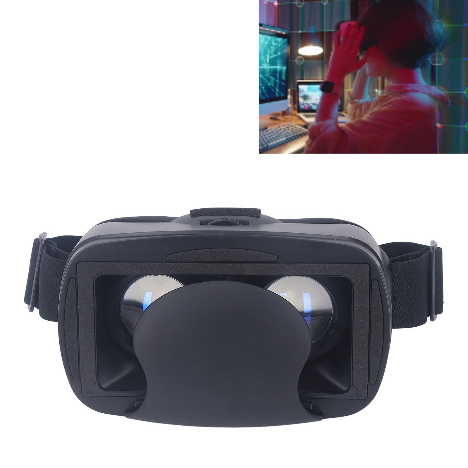 3D VR Headset, Comfortable Anti-Blue Light Virtual Reality Gaming Headset for Immersive PC & Mobile Gaming Experience