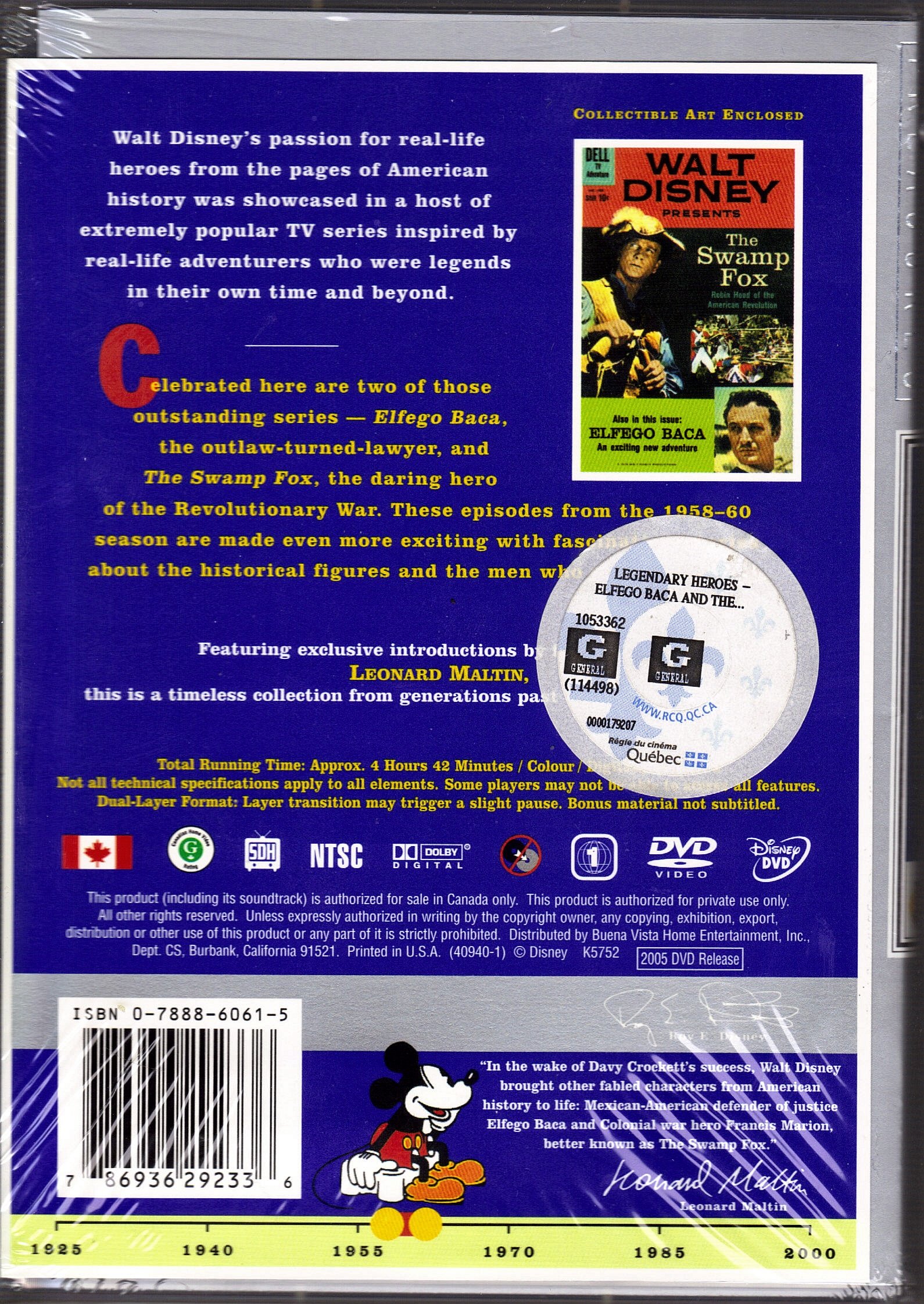 Walt Disney Treasures - Elfego Baca and The Swamp Fox - Legendary Heroes [DVD] | Classic Disney Western Adventure Series | Perfect for Family Movie Nights & Disney Collectors