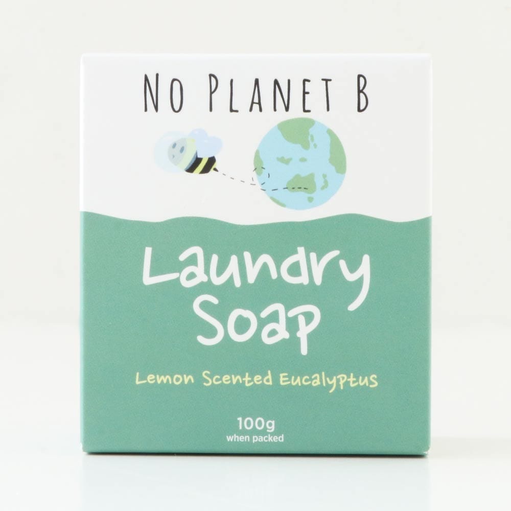 No Planet B Eco-Friendly Laundry Soap Bar - 100g Lemon Eucalyptus Scent | Plastic-Free, Vegan & Biodegradable | Perfect for Travel, Camping & Sustainable Living