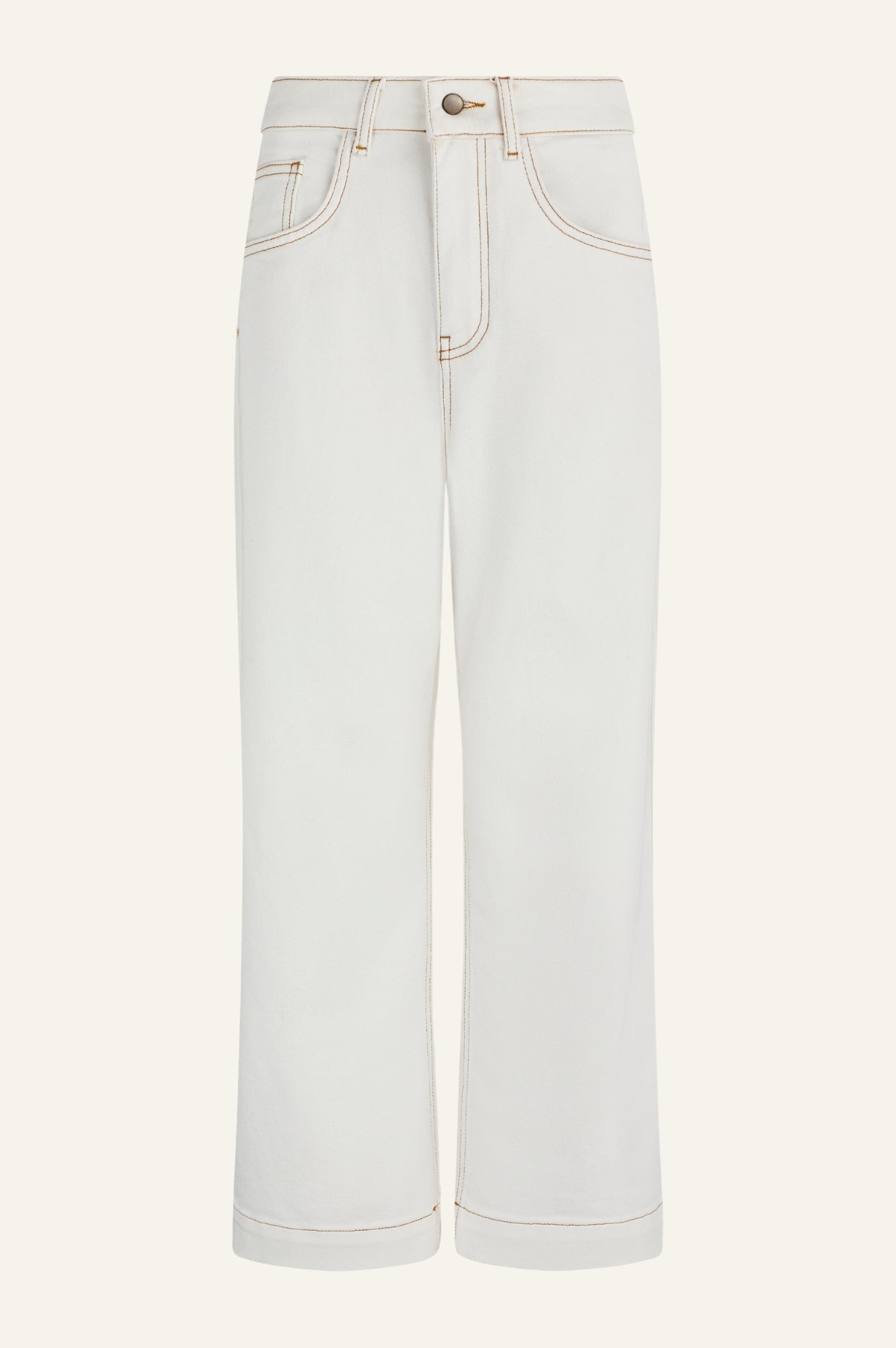 Stylish Denim Wide Leg Crop Jean in Ecru - Perfect for Casual Outfits & Everyday Wear